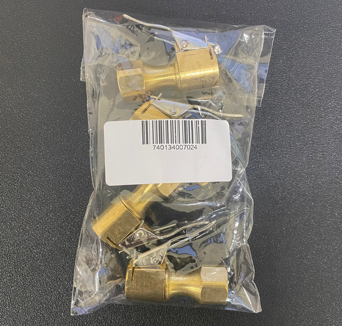 4 Pack, Heavy Duty Brass Air Chuck, Closed Flow Straight Tire Chuck with Lock-on Clip for Tire