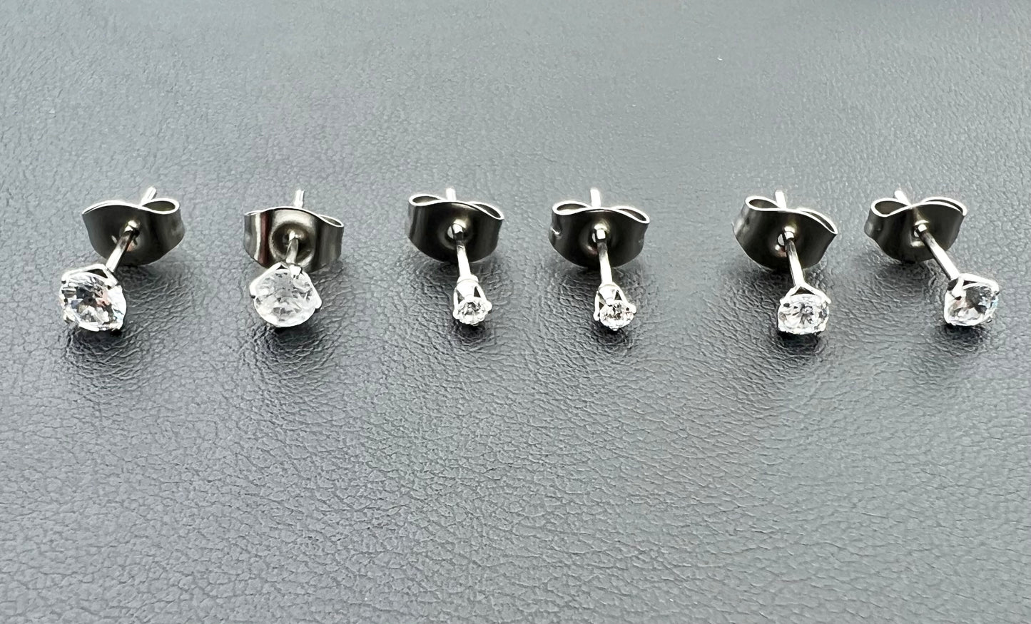 Sterling Silver Stud Earrings for Women 6 Pairs Hypoallergenic Tiny Cubic Zirconia Stud Set Cartilage Hoops