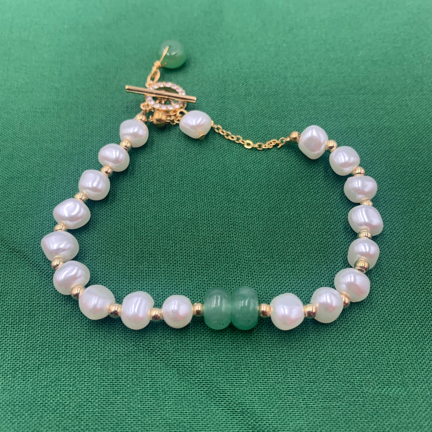 18K Gold Irregular Freshwater Pearl Bracelet Adjustable Bangle Women Jewellery