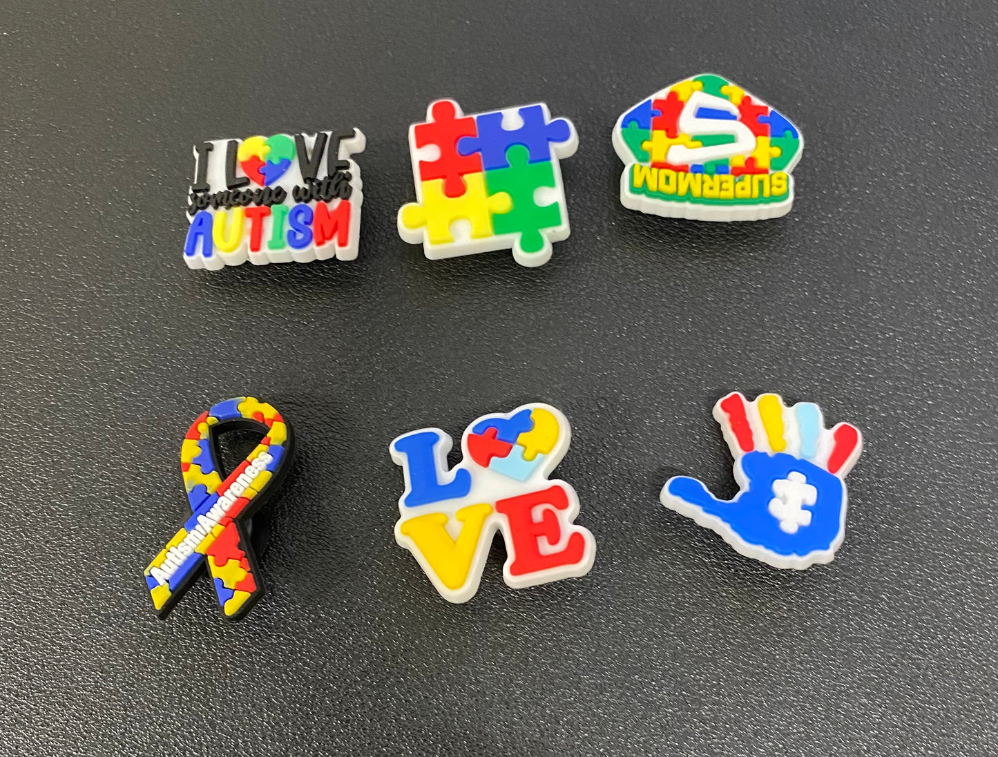 Spreading Love Colorful Charms for Kids 6 Pack Puzzle Piece Set