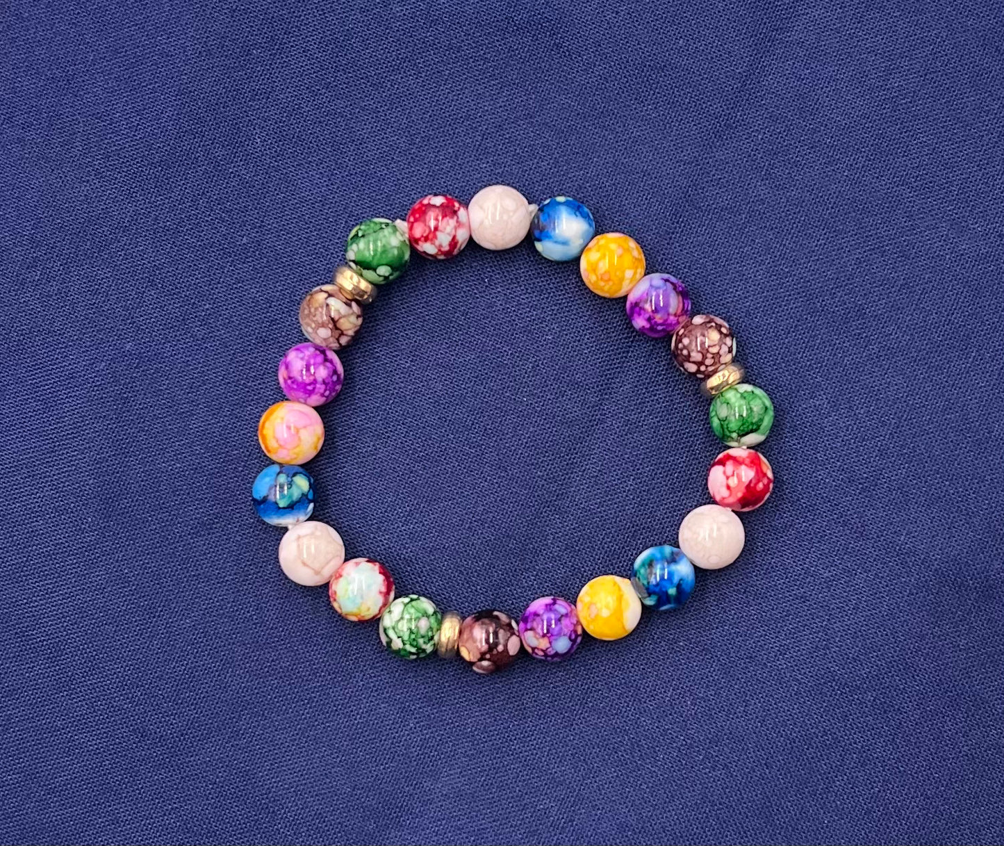 π Rainbow Natural Agate Stone Bracelet β Healing Crystal Jewelry