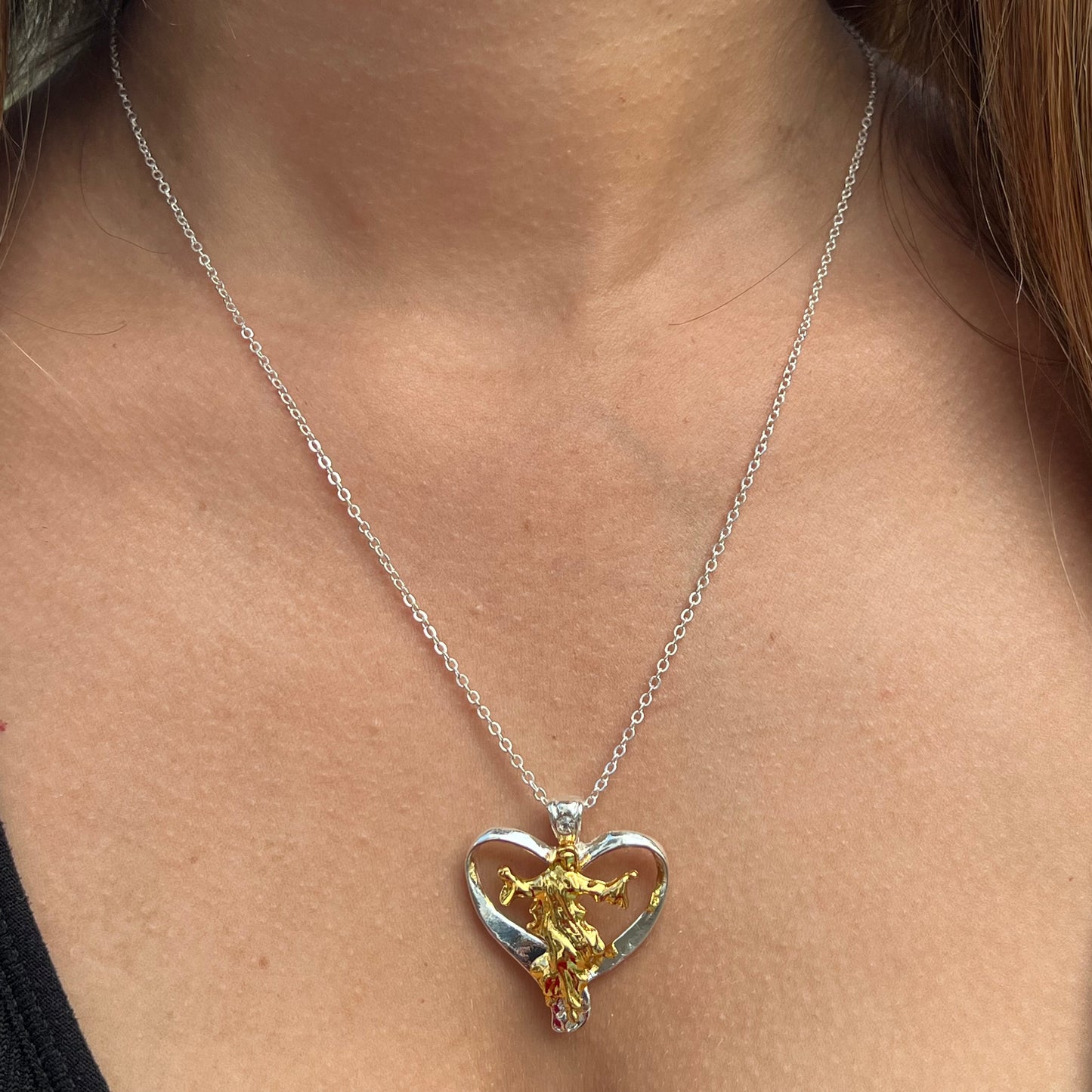 Jesus Christ Cross Necklace Gold & Silver Stainless Steel Pendant