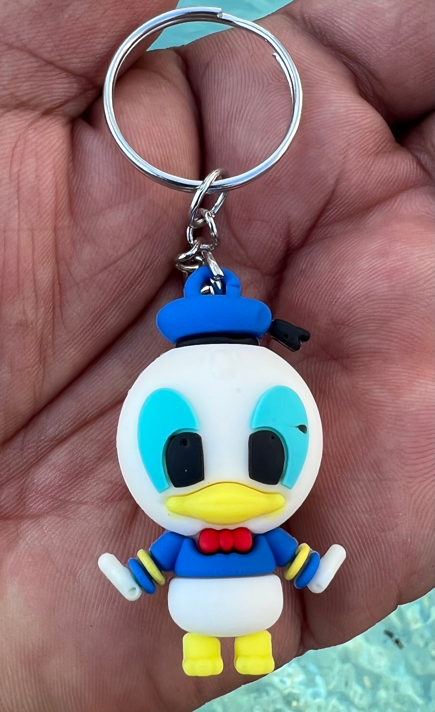 Cute 3D Duck Keychain – Rubber Cartoon Key Tag, Colorful Key Ring for Bags or Keys
