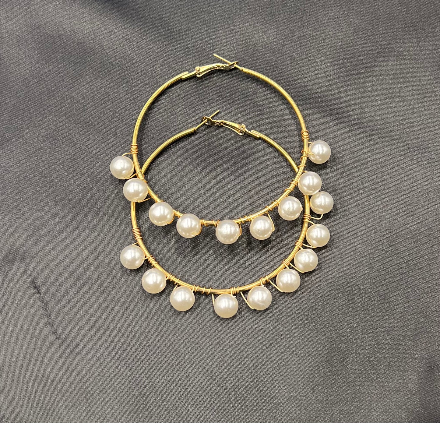 Simple 9 Beads Wrap Earrings – Vintage Alloy