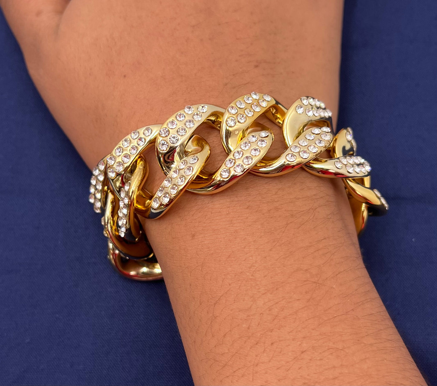 Retro Full Diamond Bracelet β Gold Plated Stainless Steel Jewelry for Women