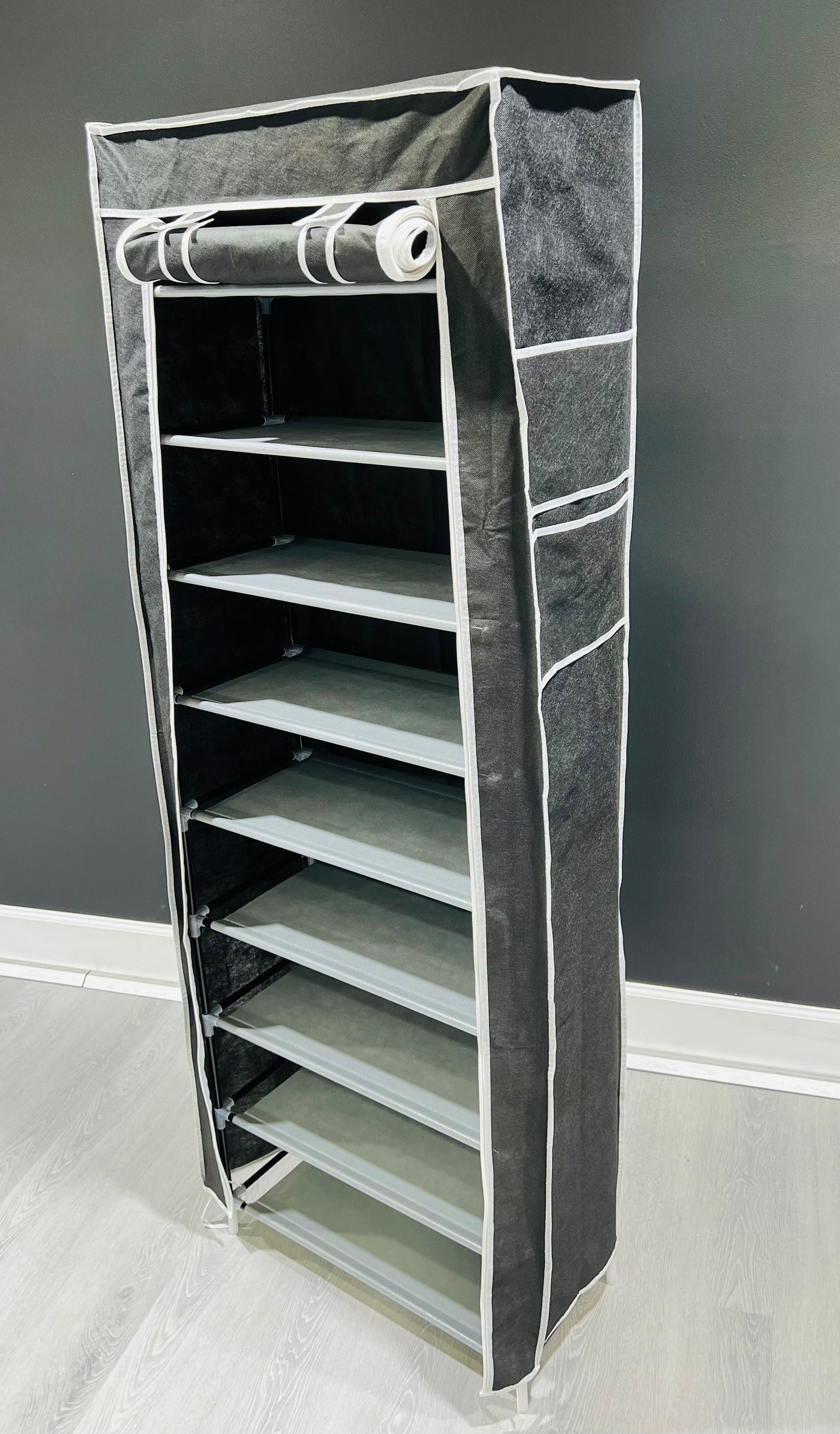 New 9 Tier Shoe Rack Shelf Standing Closet Cabinet Storage with Cover Black