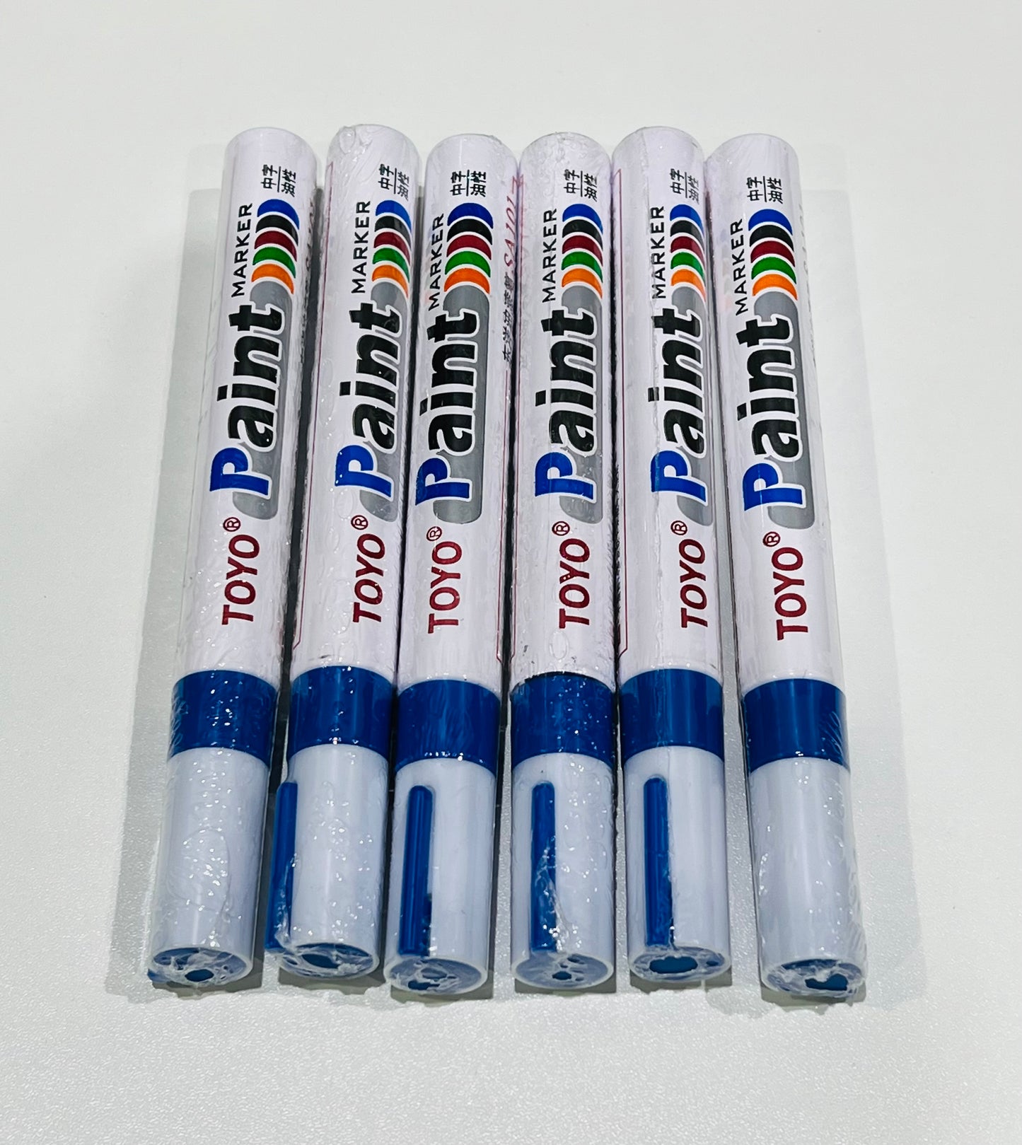6-PACK BLUE Tire Lettering Paint Marker Pen, Waterproof Permanent Automotive Paint Tires 6BLUE