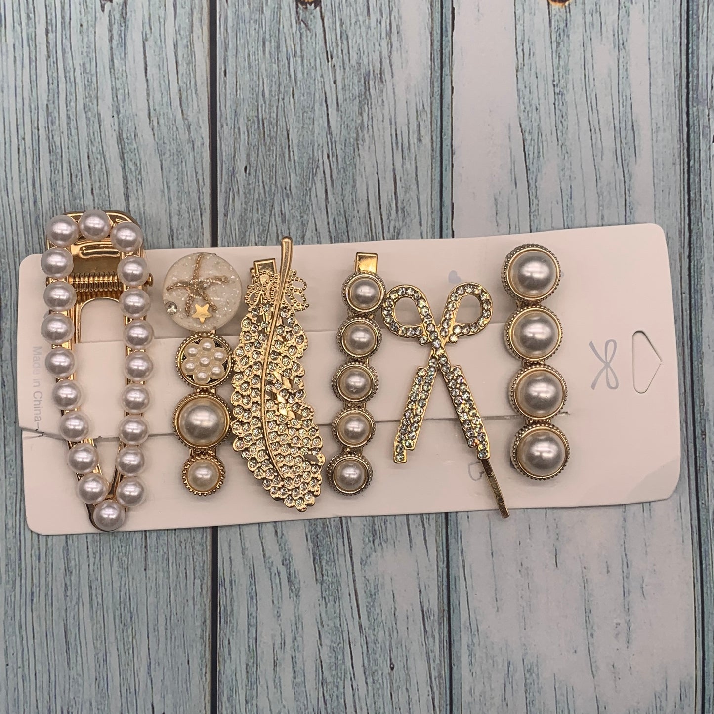 π 6-Piece Korean Style Hair Clips Set for Women & Girls β Elegant Acrylic Resin Barrettes with Pearls & Rhinestones | Trendy Hair Accessories for All Occasions