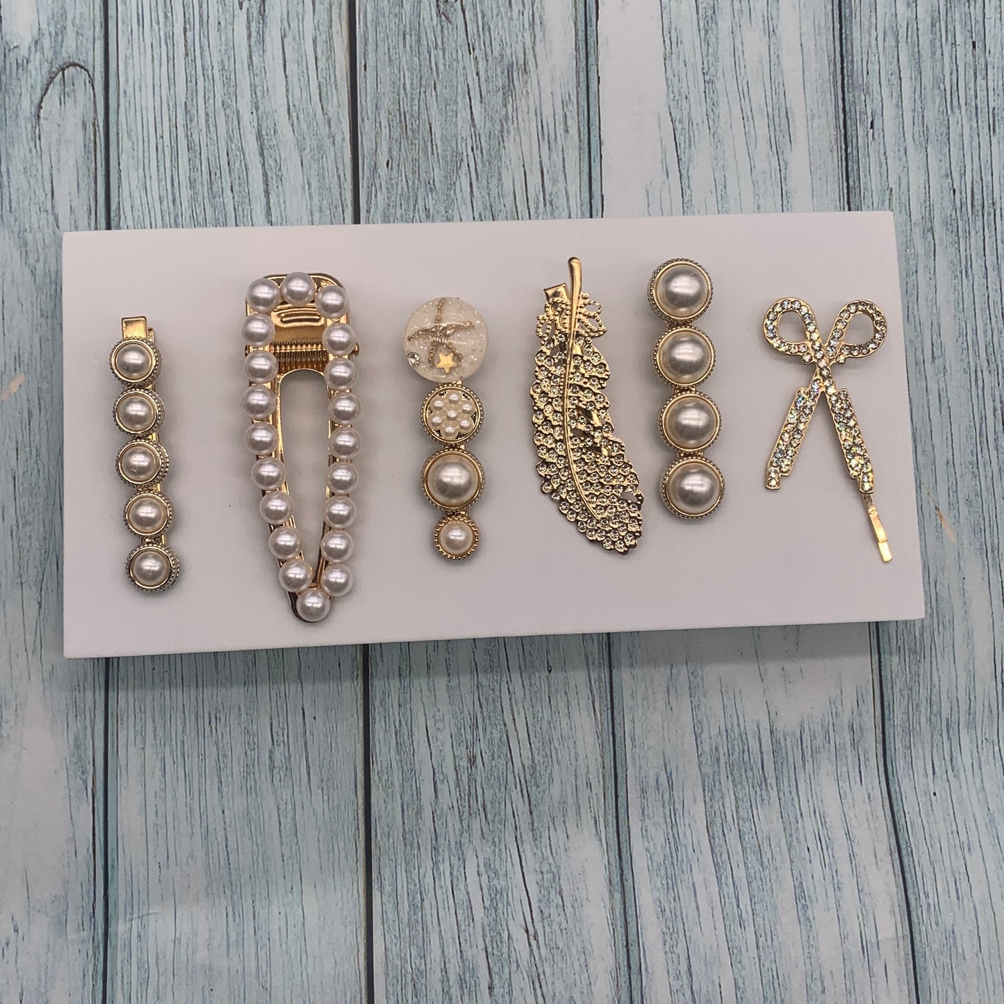 π 6-Piece Korean Style Hair Clips Set for Women & Girls β Elegant Acrylic Resin Barrettes with Pearls & Rhinestones | Trendy Hair Accessories for All Occasions