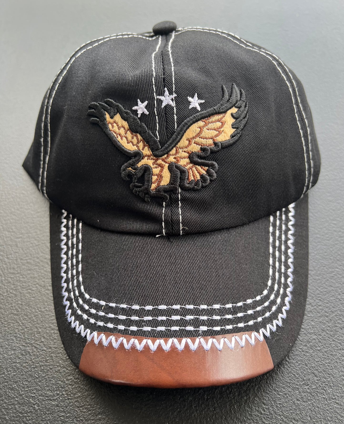 Men’s Eagle Embroidered Baseball Cap – Adjustable Vintage Dad Hat, Black