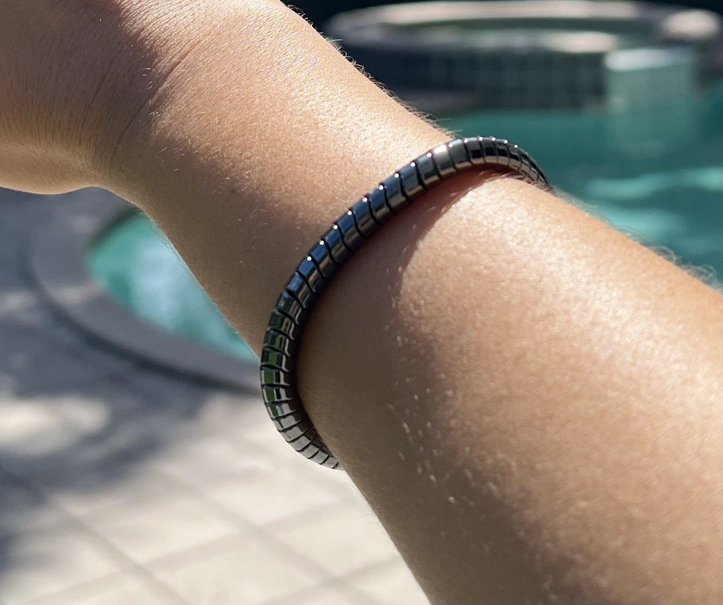 Magnetic Therapy Hematite Bracelet 8mm Natural Stone Beads for Men & Women – Energy Balance & Wellness Jewelry