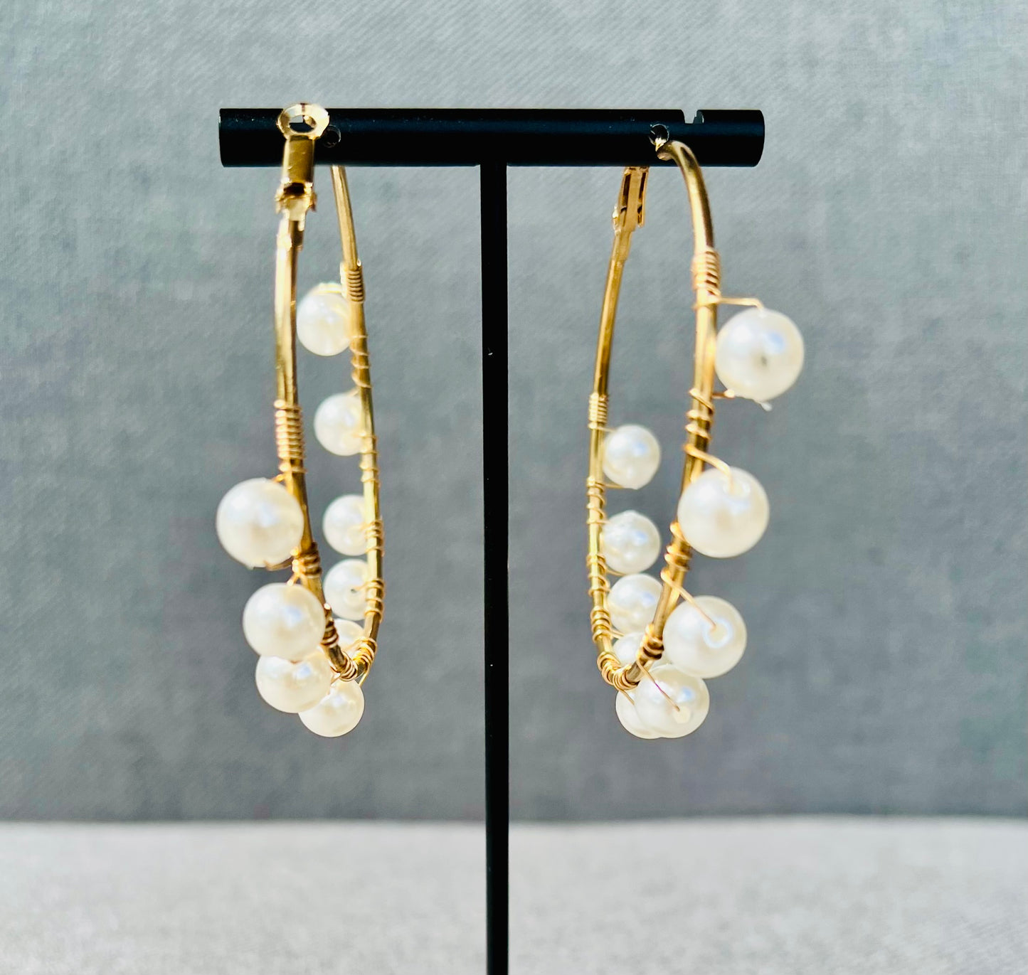 Simple 9 Beads Wrap Earrings – Vintage Alloy