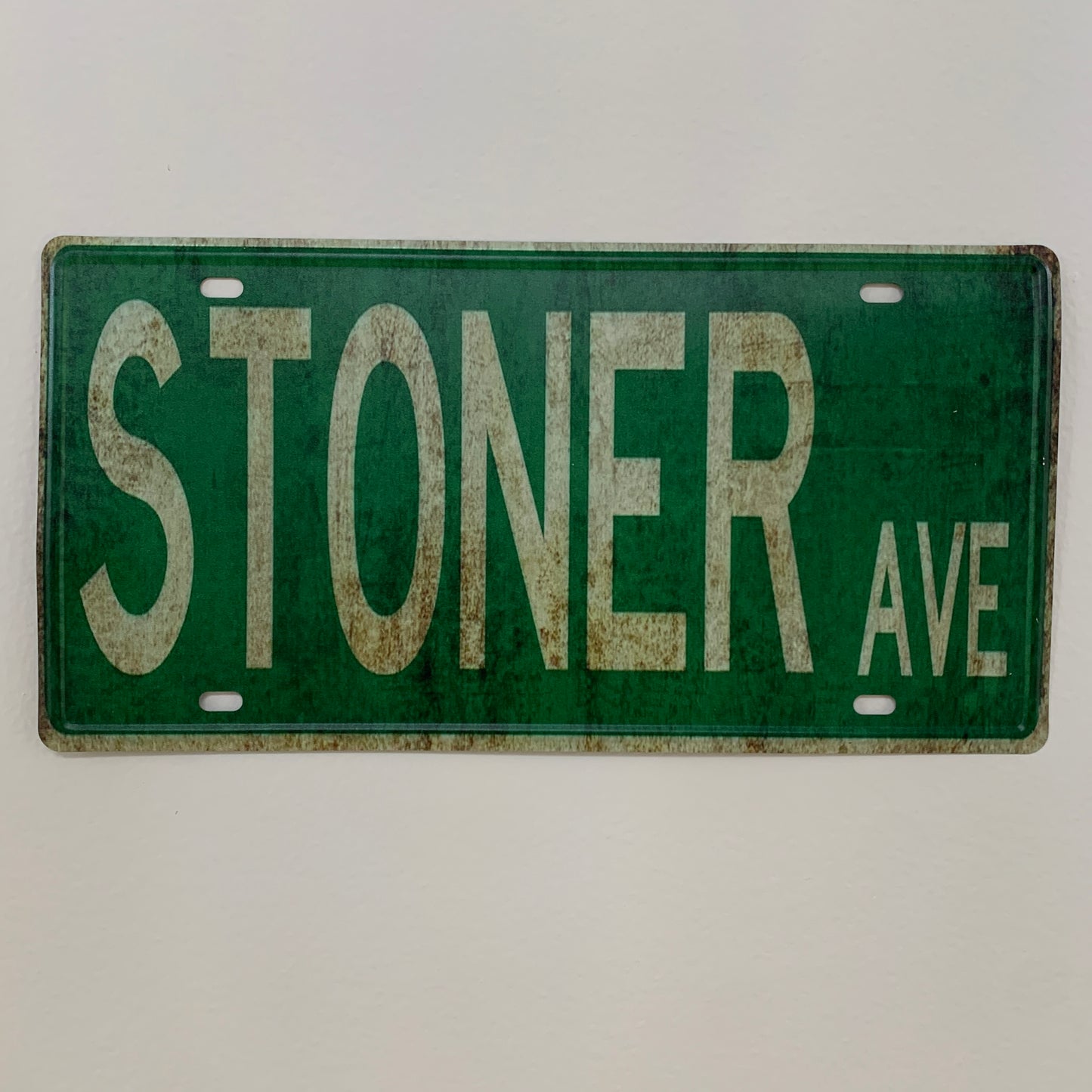 Stoner Avenue Tin Street Sign – 4x16 Inch Vintage Rustic Metal Wall Decor, Easy to Hang