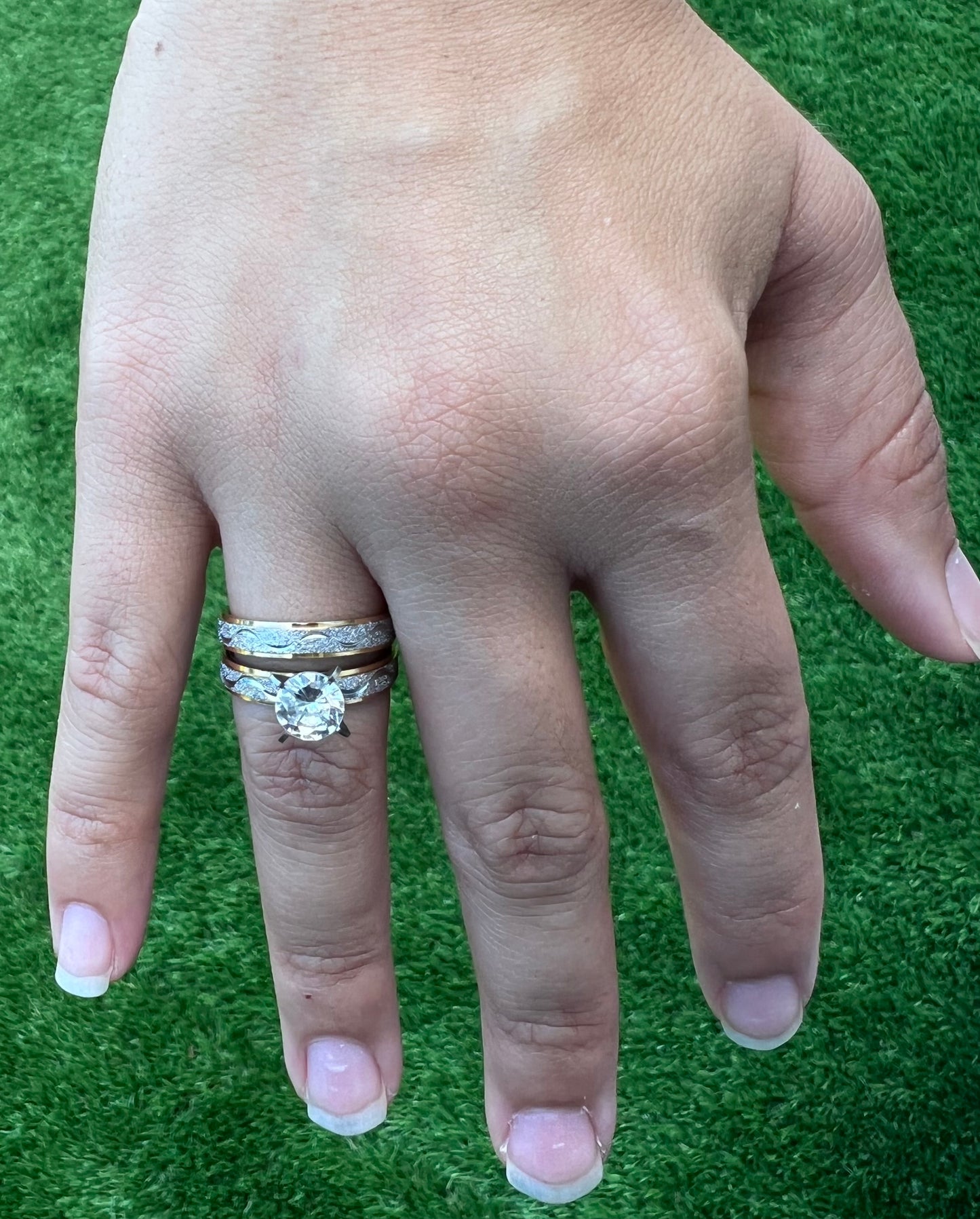 2-Piece Gold and Silver Rings – Size 7 Minimalist Stackable Jewelry for Women