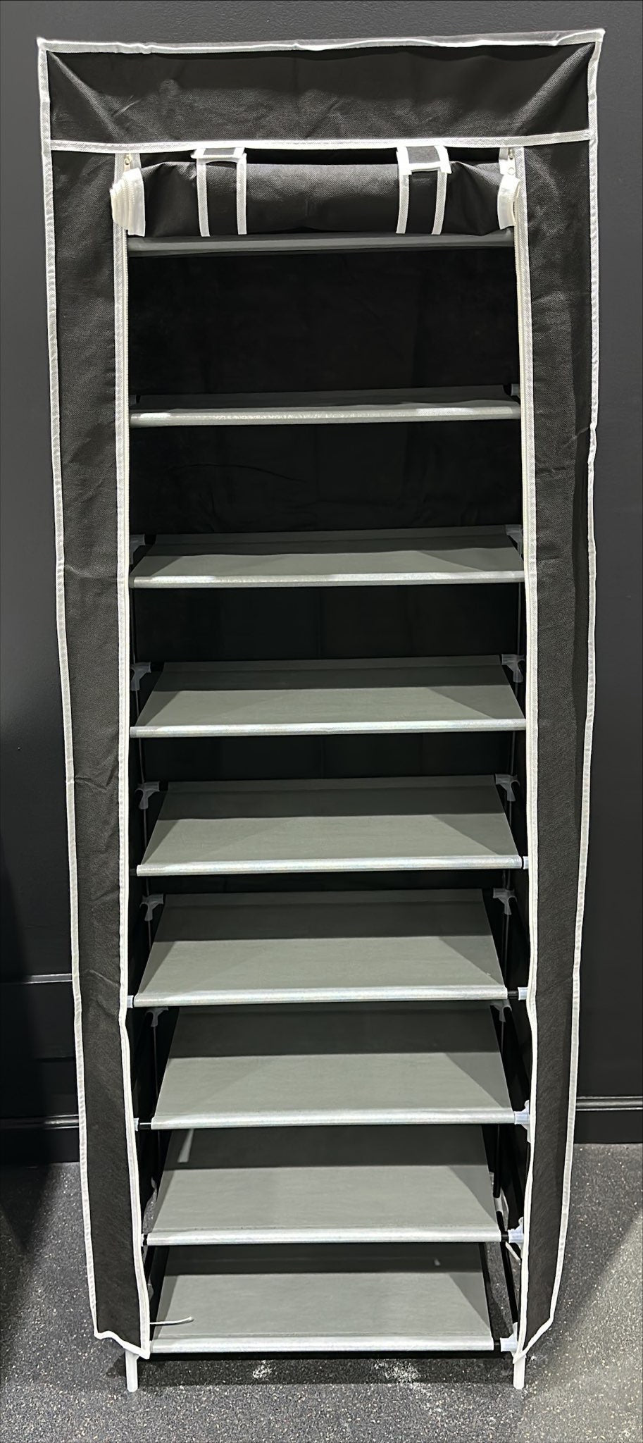 New 9 Tier Shoe Rack Shelf Standing Closet Cabinet Storage with Cover Black