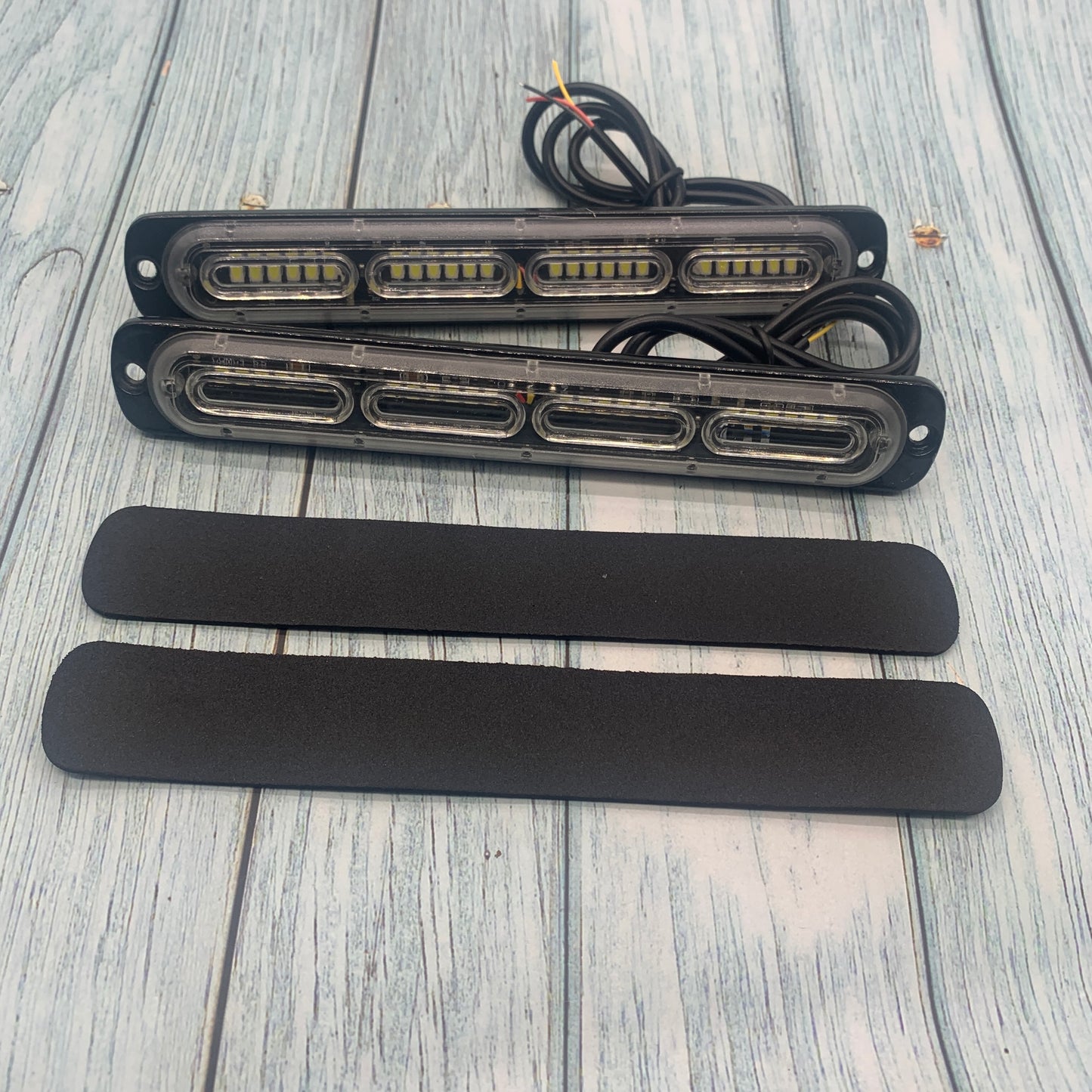 2 Pack White 24 LED Emergency Strobe Light Bar for Car Truck Grille or Bumper