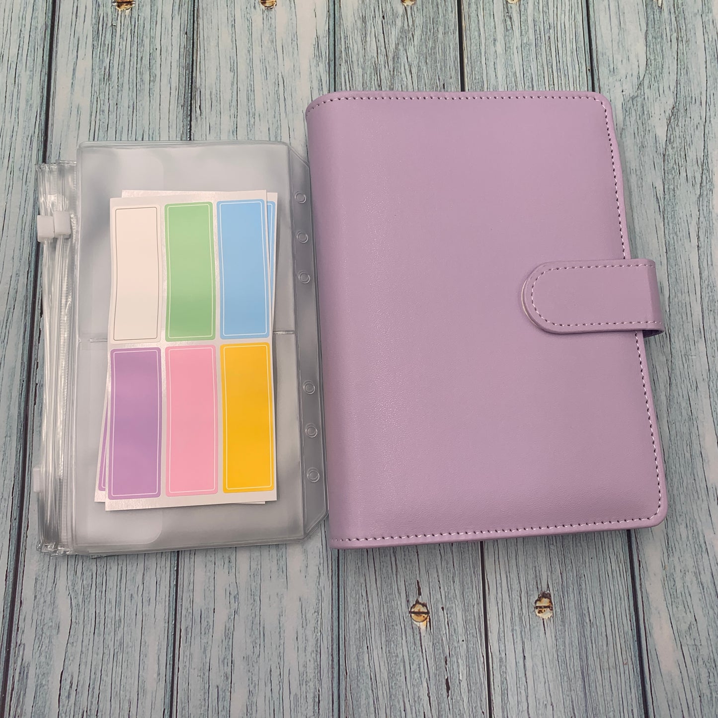 A6 Budget Binder with Zipper Envelopes – Money Organizer for Cash Budgeting, Purple