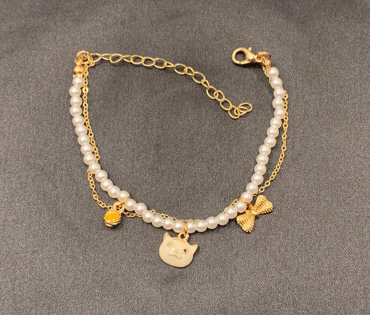 Simple Double Pearl Dream Catcher Pendant Crystal Bracelet
