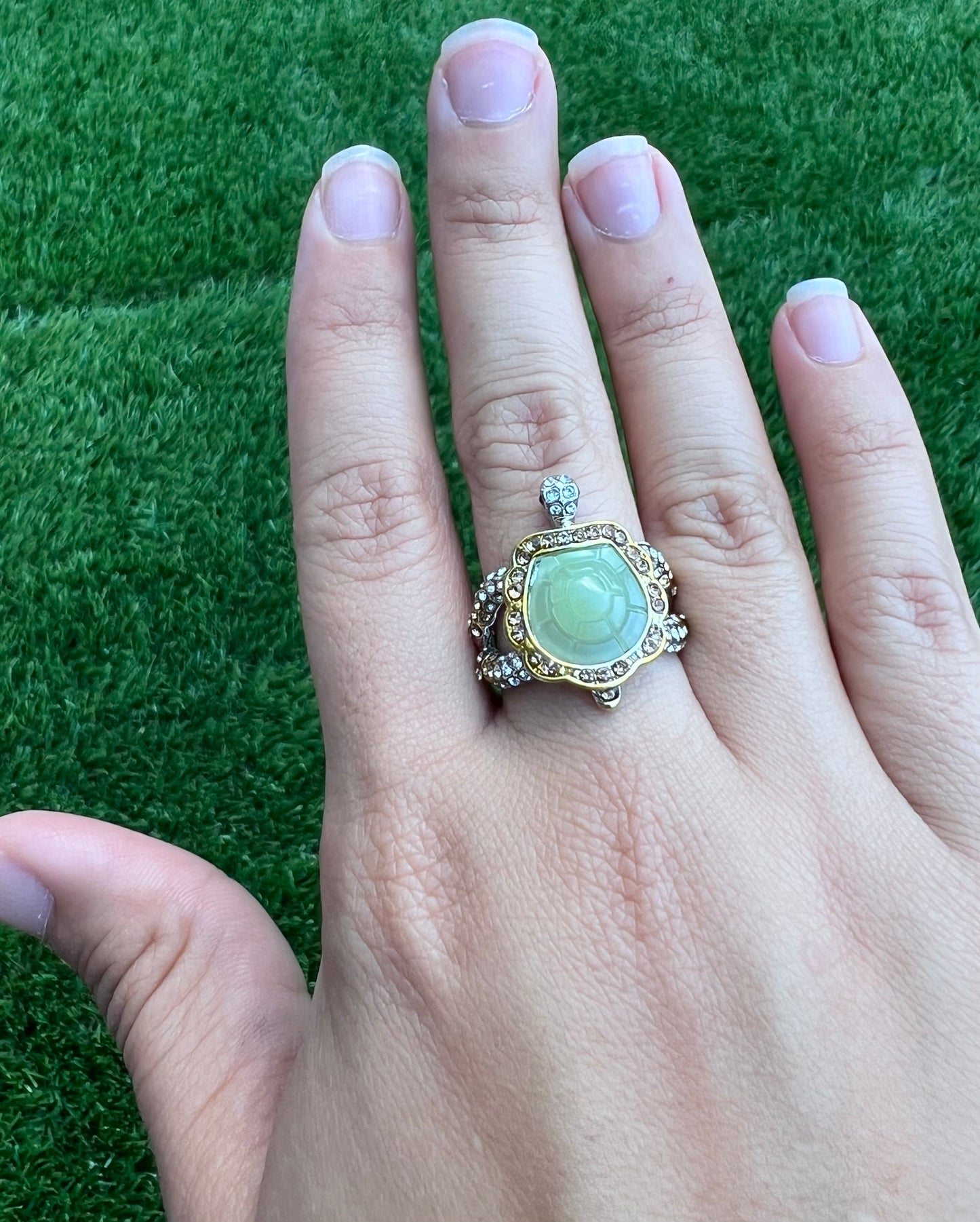 WHOLESALE! RARE Sea Turtle SIlver Emerald SPRING SUMMER Engage Ring Jewelry