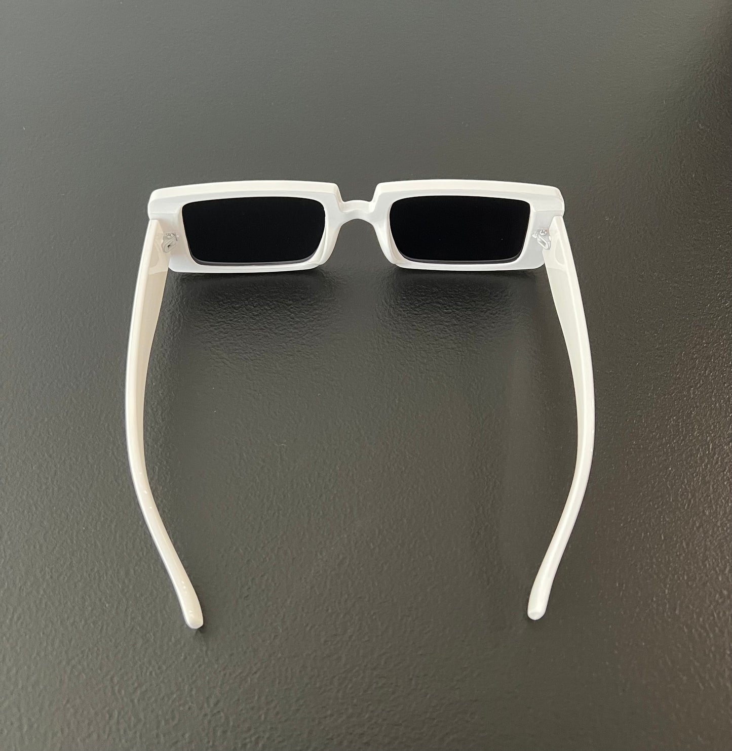 UV400 PROTECTION✅ Geometric Square Small Frame Fluorescent White Sunglasses