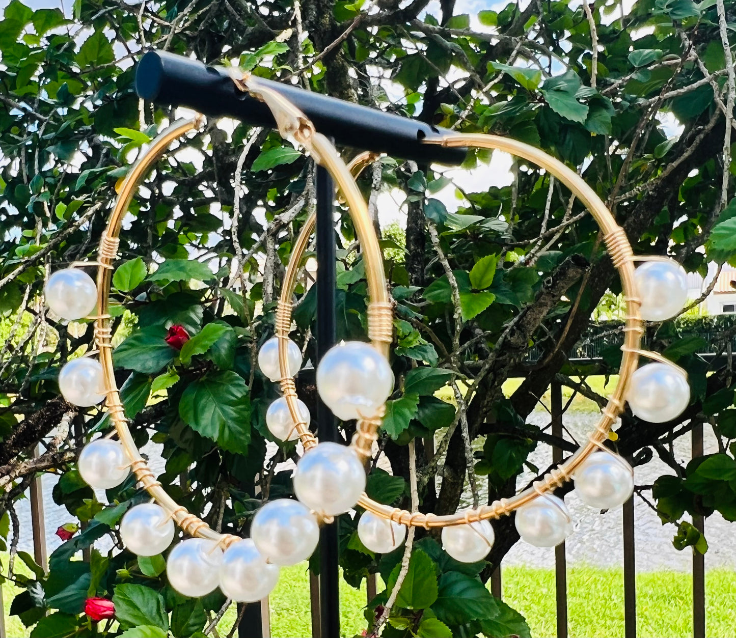 Simple 9 Beads Wrap Earrings – Vintage Alloy