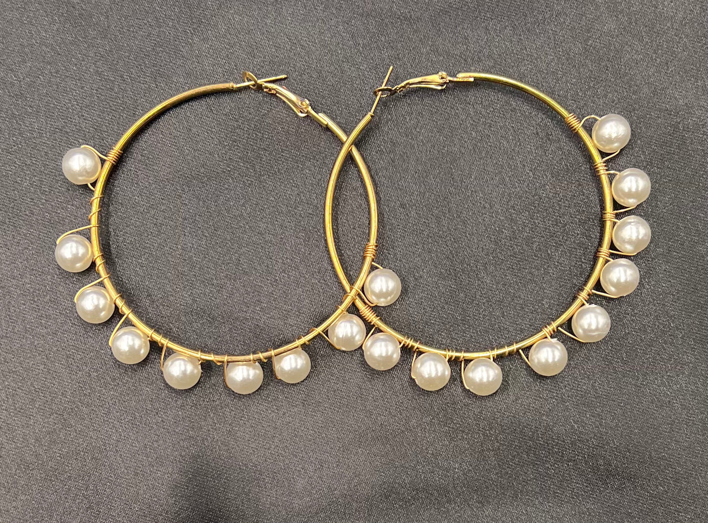Simple 9 Beads Wrap Earrings – Vintage Alloy