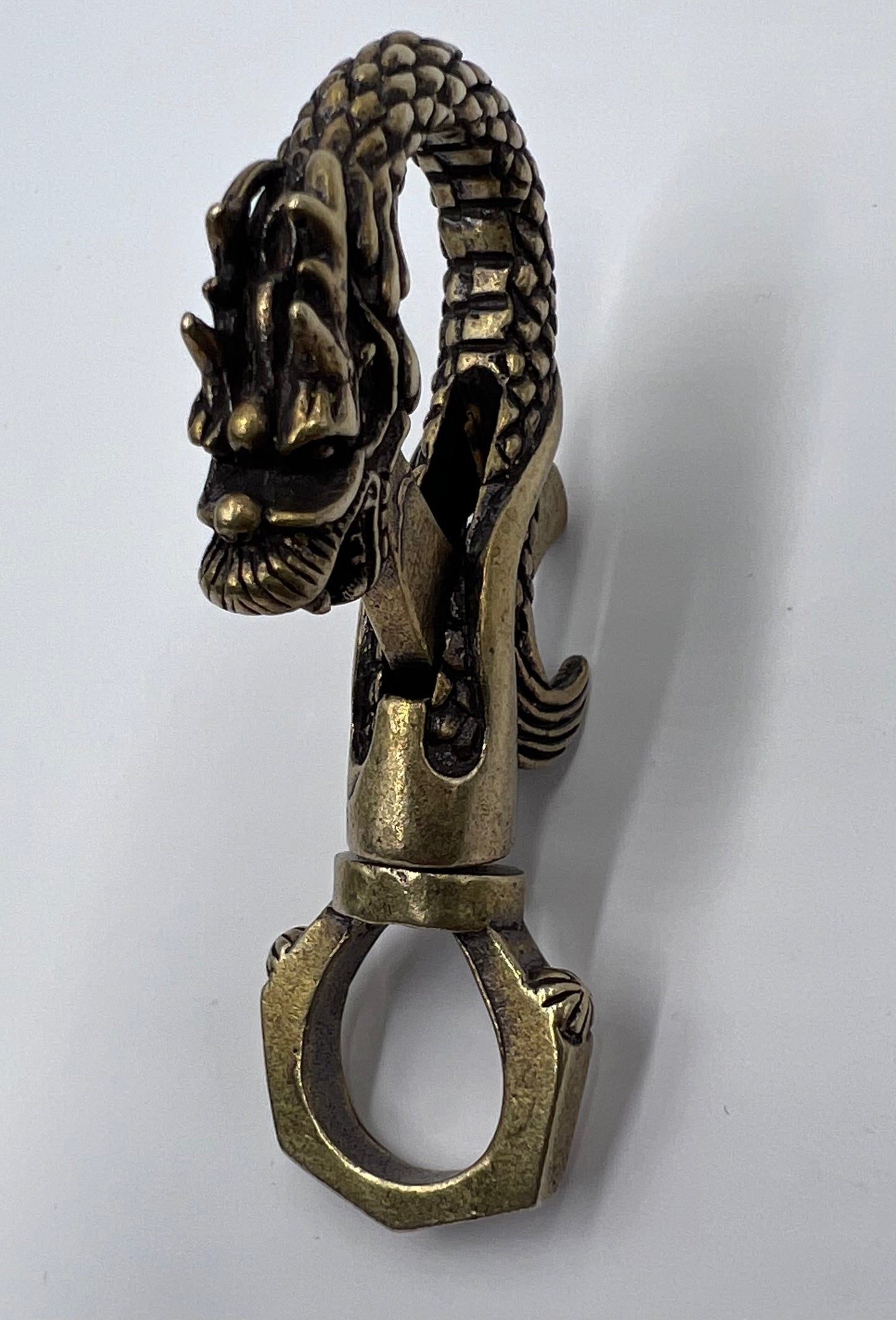 Vintage Copper Dragon Figurine – Mini Brass Statue, Retro Desk Ornament & Keychain Charm