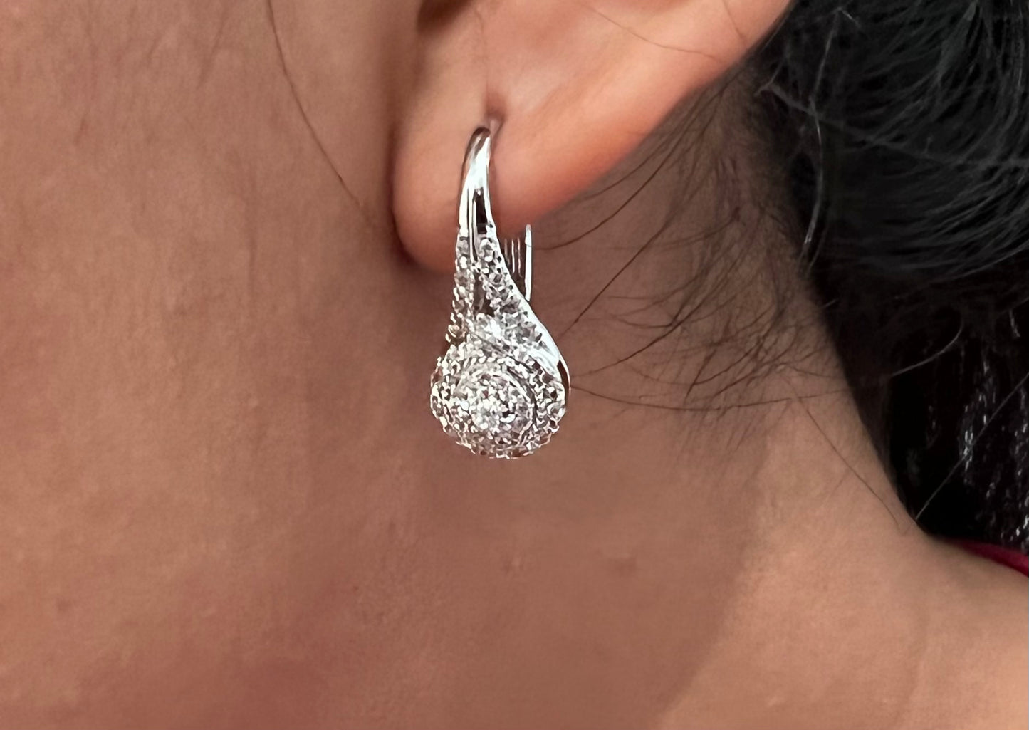 Sterling Silver Hoop Earrings for Women – 925 CZ Anniversary Jewelry