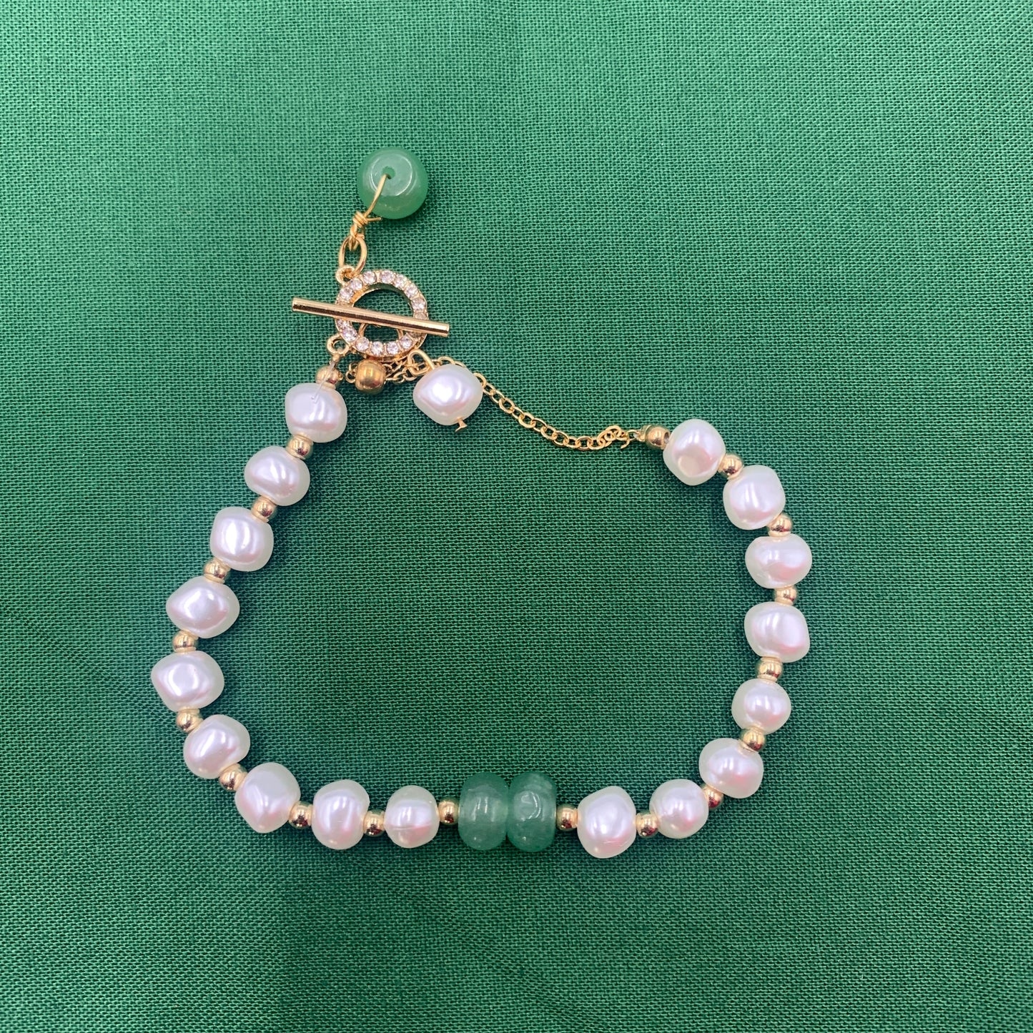 18K Gold Irregular Freshwater Pearl Bracelet Adjustable Bangle Women Jewellery