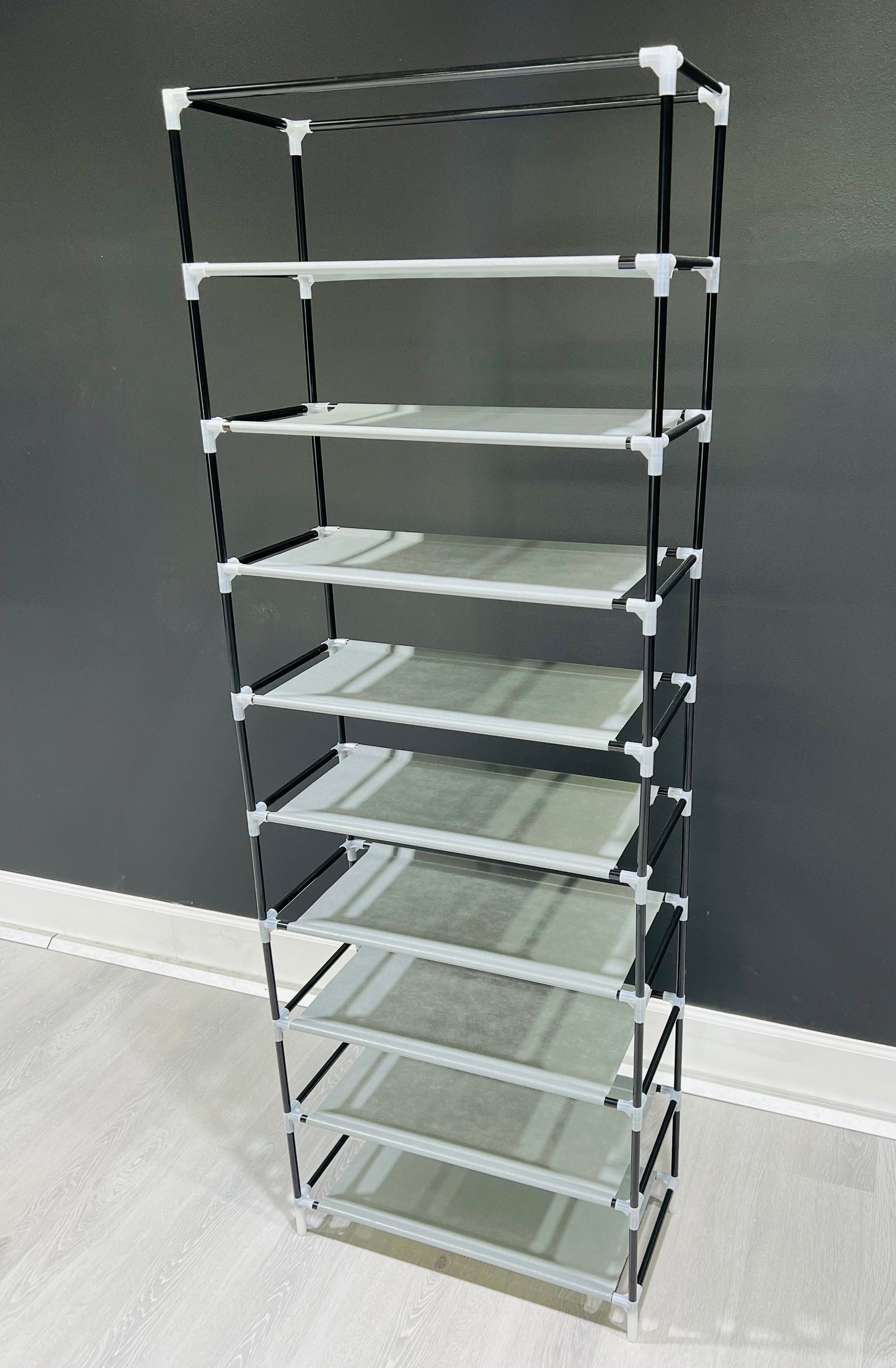New 9 Tier Shoe Rack Shelf Standing Closet Cabinet Storage with Cover Black