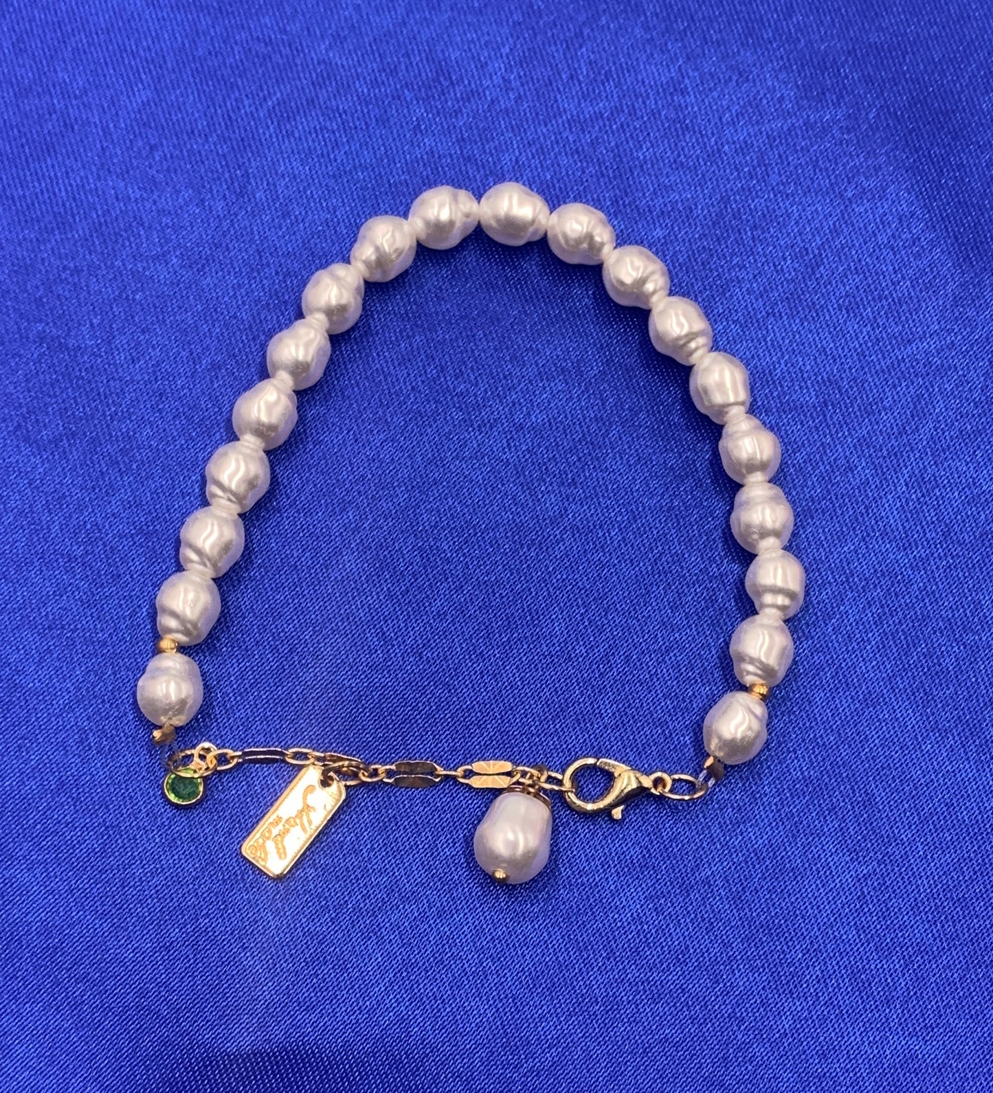Simple Double Pearl Dream Catcher Pendant Crystal Bracelet