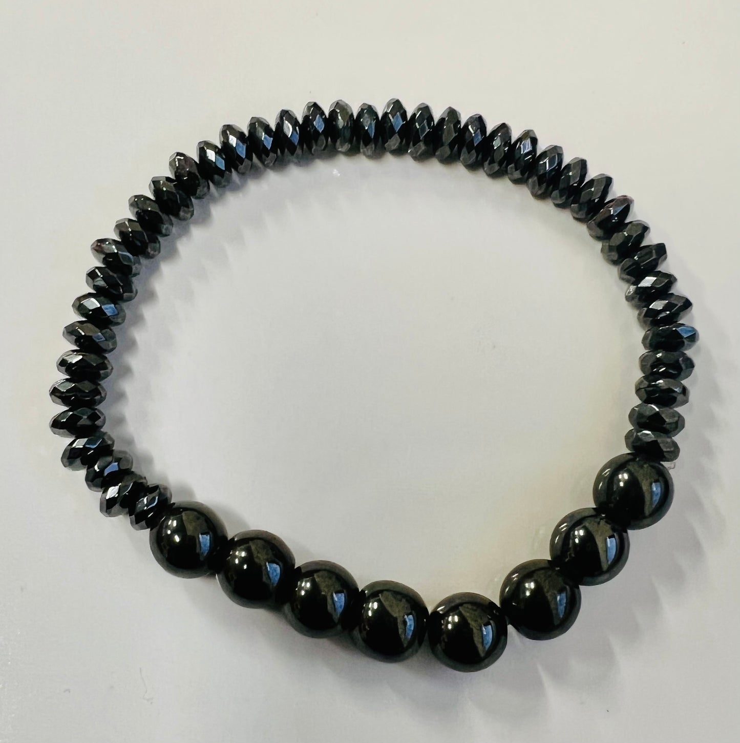 Weight Loss Round Men Women Therapy Magnetic Hematite Stone Beads Bracelet