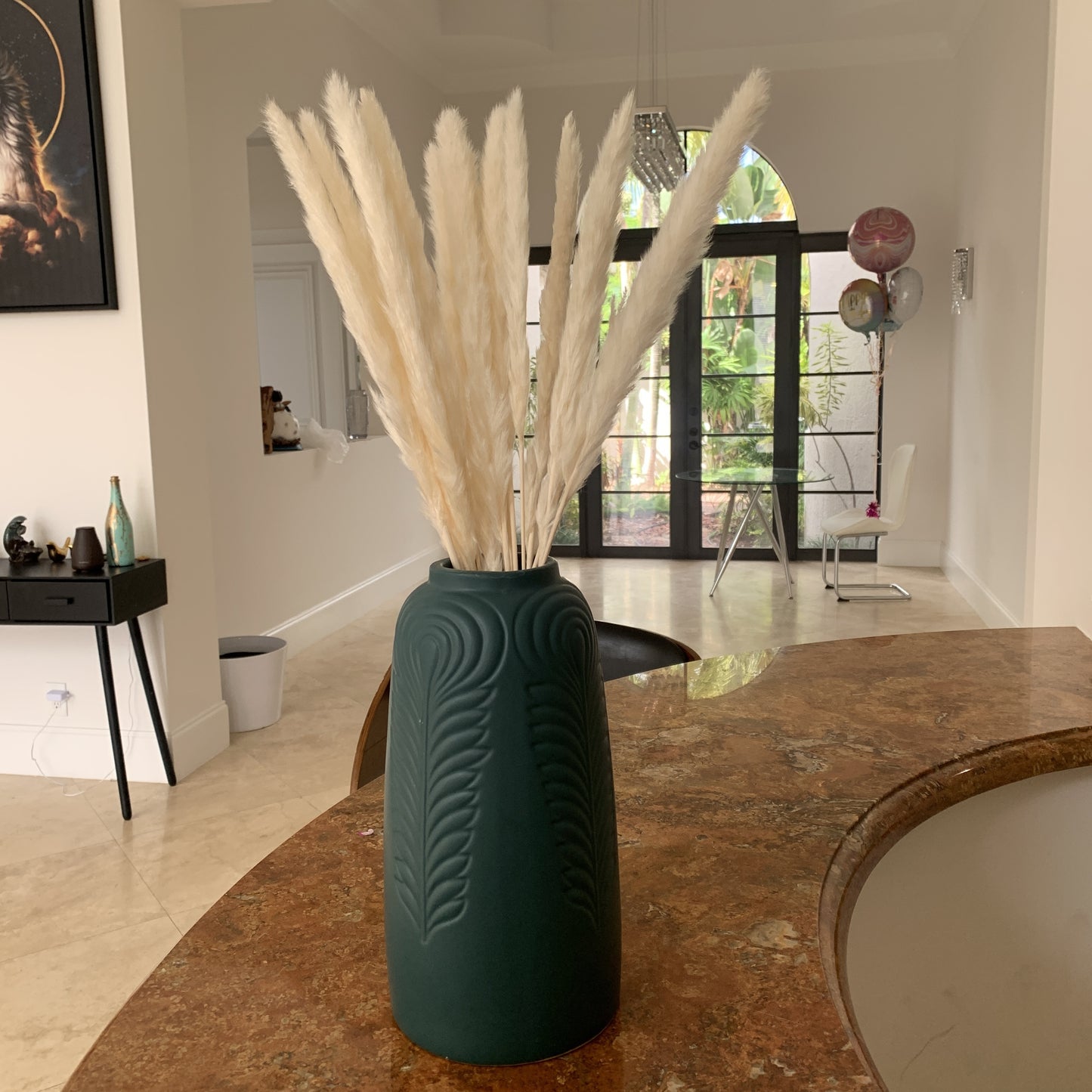 15 Stems Natural WhiteDried Pampas Grass β Fluffy Reed Grass for Home & Wedding Decor