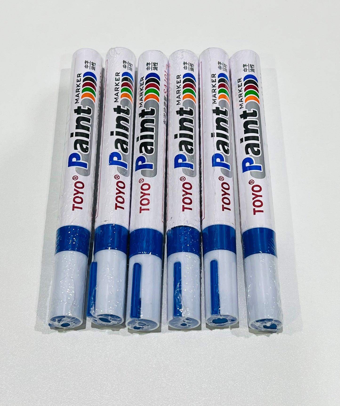 6-PACK BLUE Tire Lettering Paint Marker Pen, Waterproof Permanent Automotive Paint Tires 6BLUE