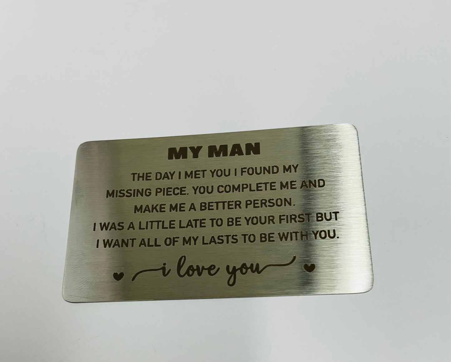 ♥ My Man Wallet Insert Card Anniversary Gifts, Love Note, Deployment Birthday Gift ♥