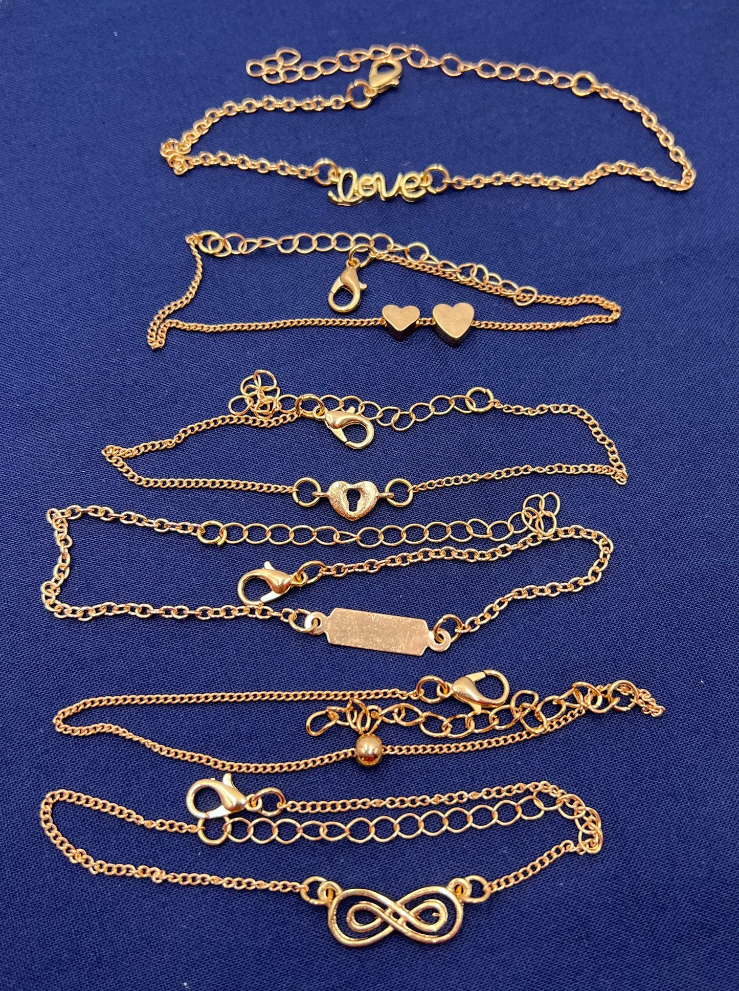 6-Piece Gold Plated Infinity Heart Bracelet Set β Layered Accessories for Women & Girls