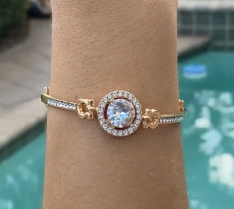 Classic Sparkling Crystal Tennis Bracelet – Adjustable Chain Jewelry for Women | Elegant Wrist Accessory