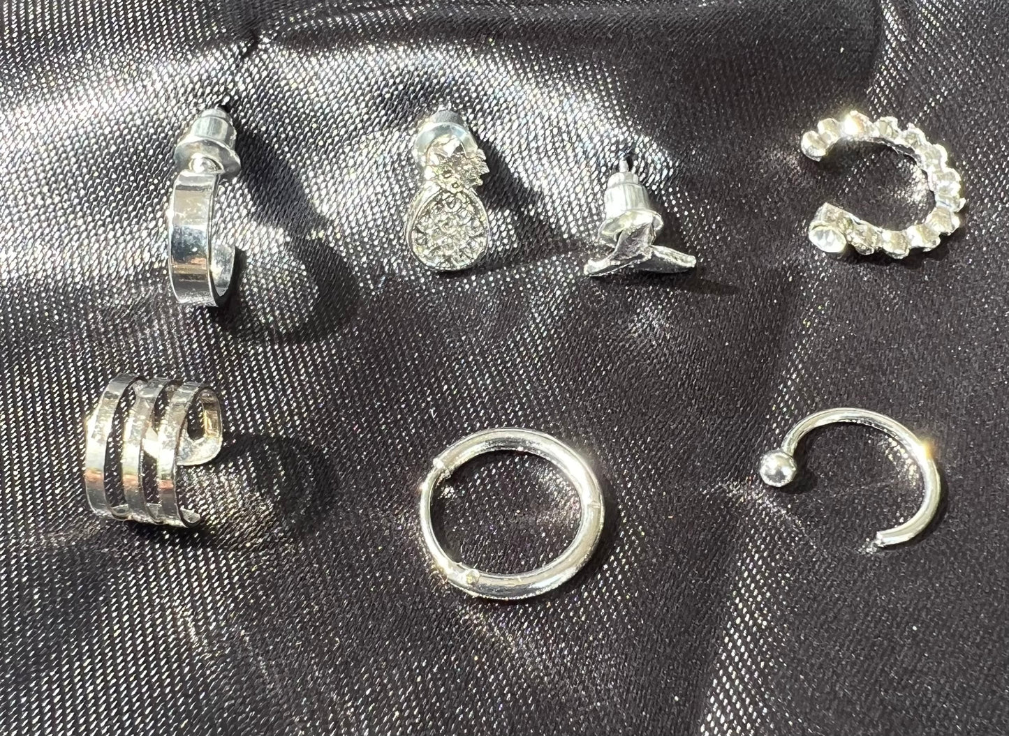 π Alloy Fishtail & Pineapple Fruit Earrings β 7-Piece Set