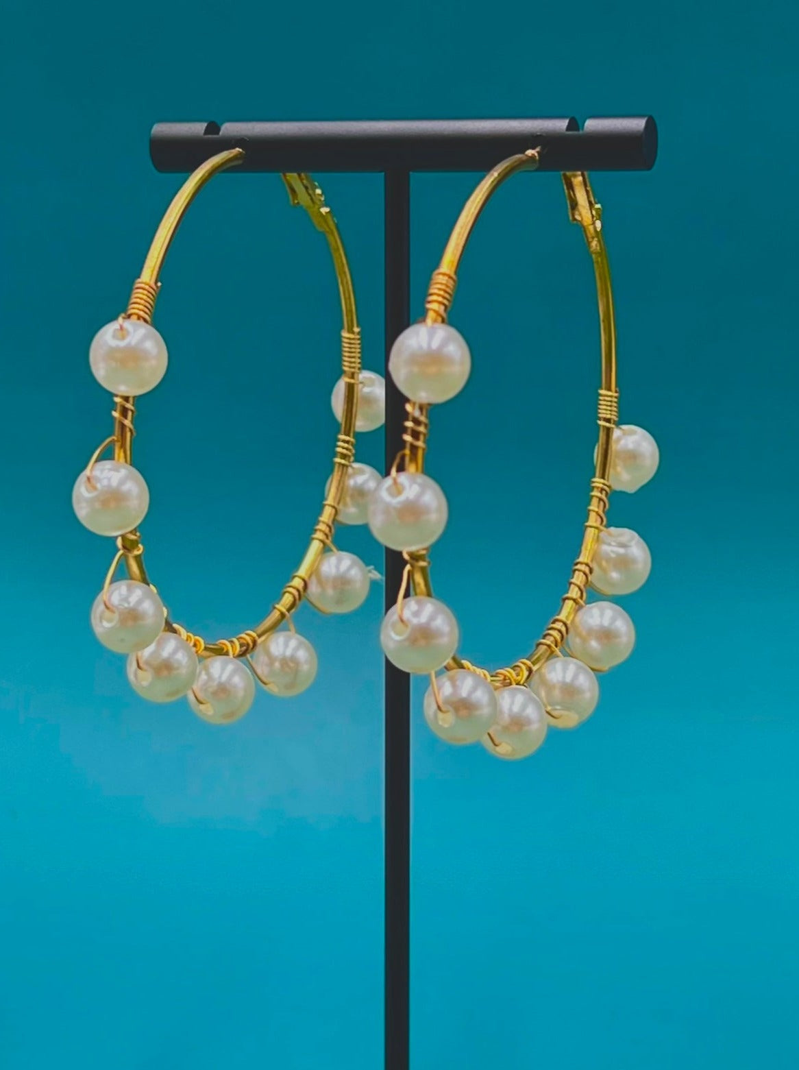 Simple 9 Beads Wrap Earrings – Vintage Alloy