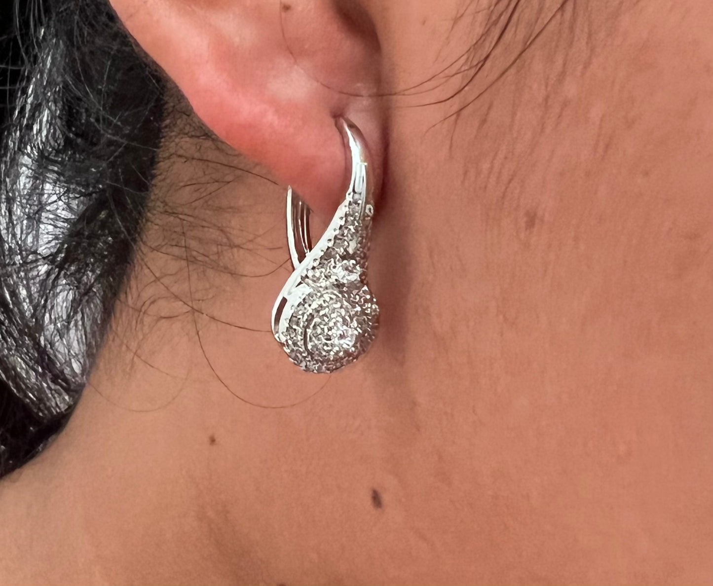 Sterling Silver Hoop Earrings for Women – 925 CZ Anniversary Jewelry