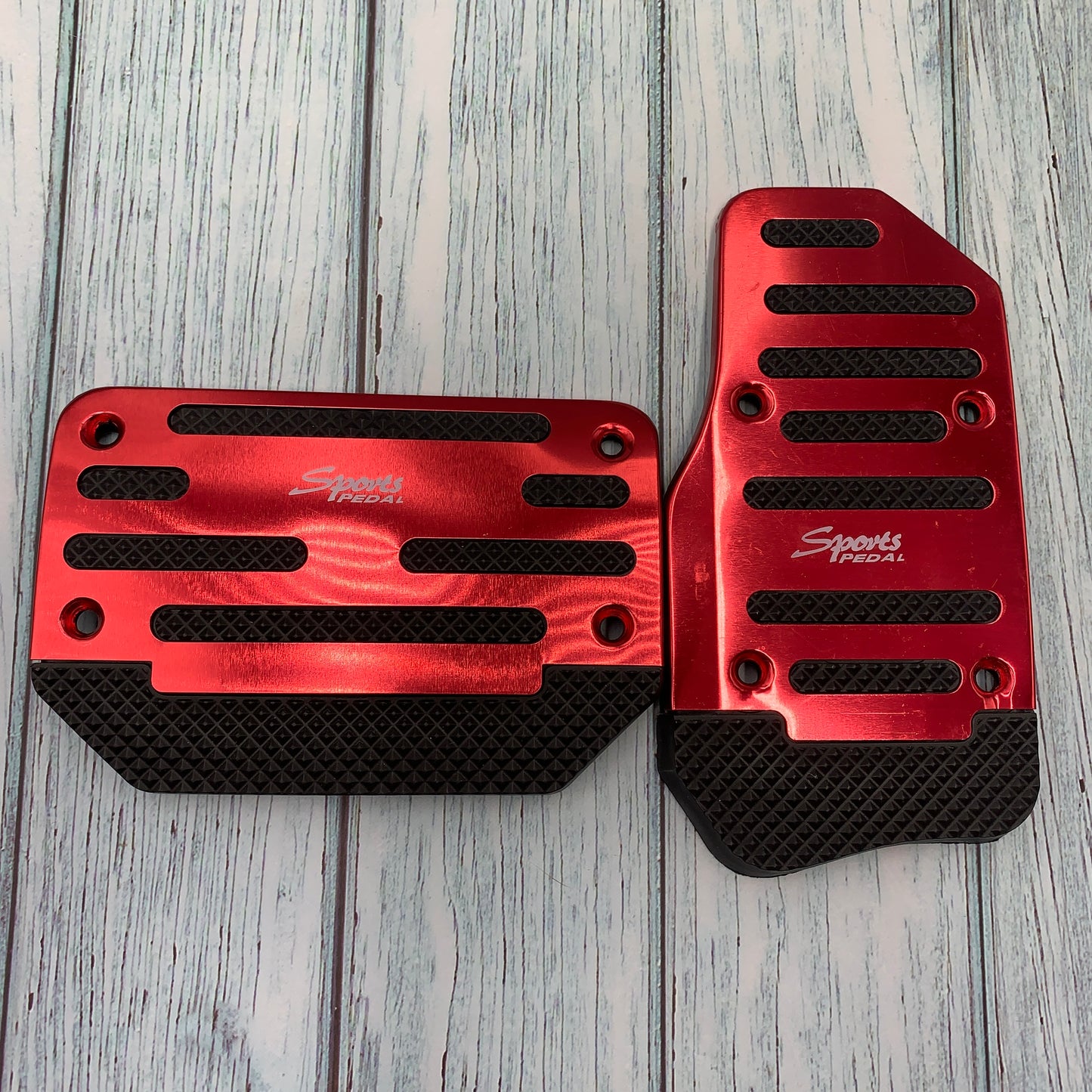 Universal Car Pedal Covers Non Slip Brake and Gas Pads Aluminum Alloy Set of 2