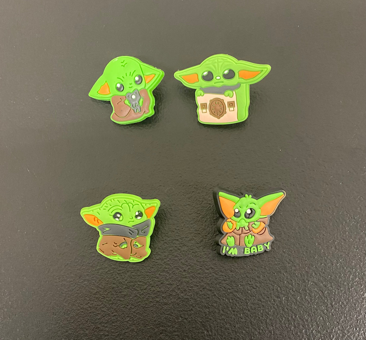 Baby Yoda Croc Charms β Set of 4 High-Quality Shoe Decorations for Crocs & Wristbands