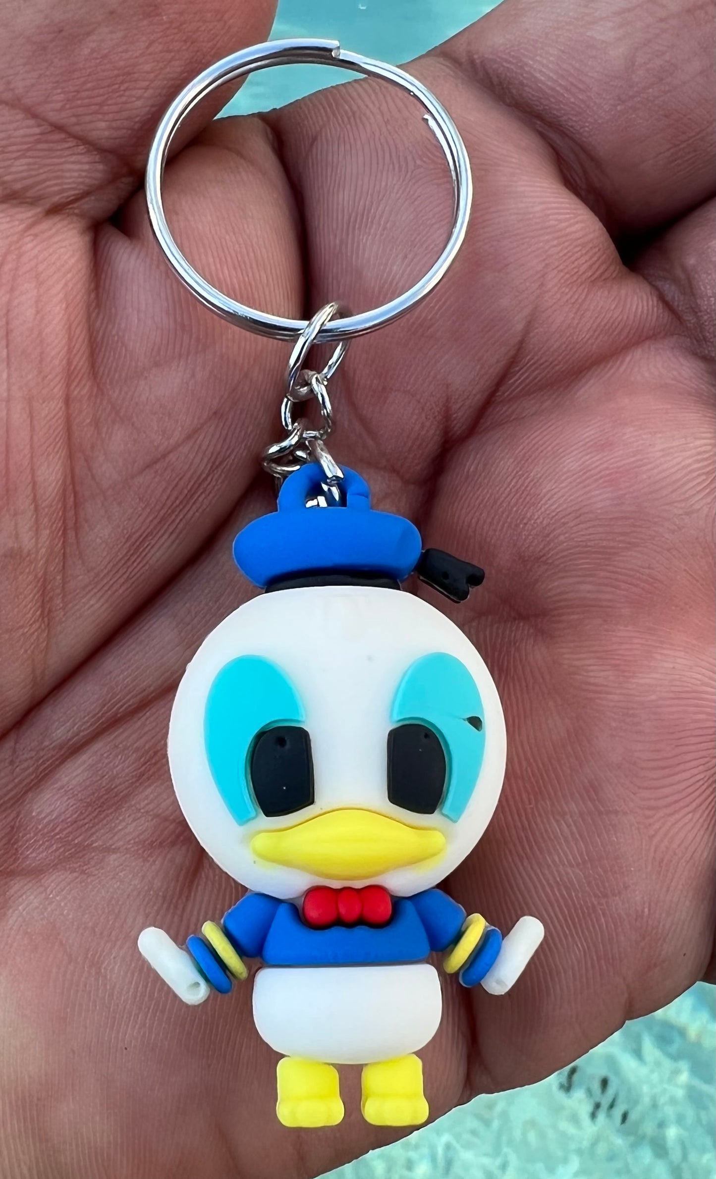 Cute 3D Duck Keychain – Rubber Cartoon Key Tag, Colorful Key Ring for Bags or Keys