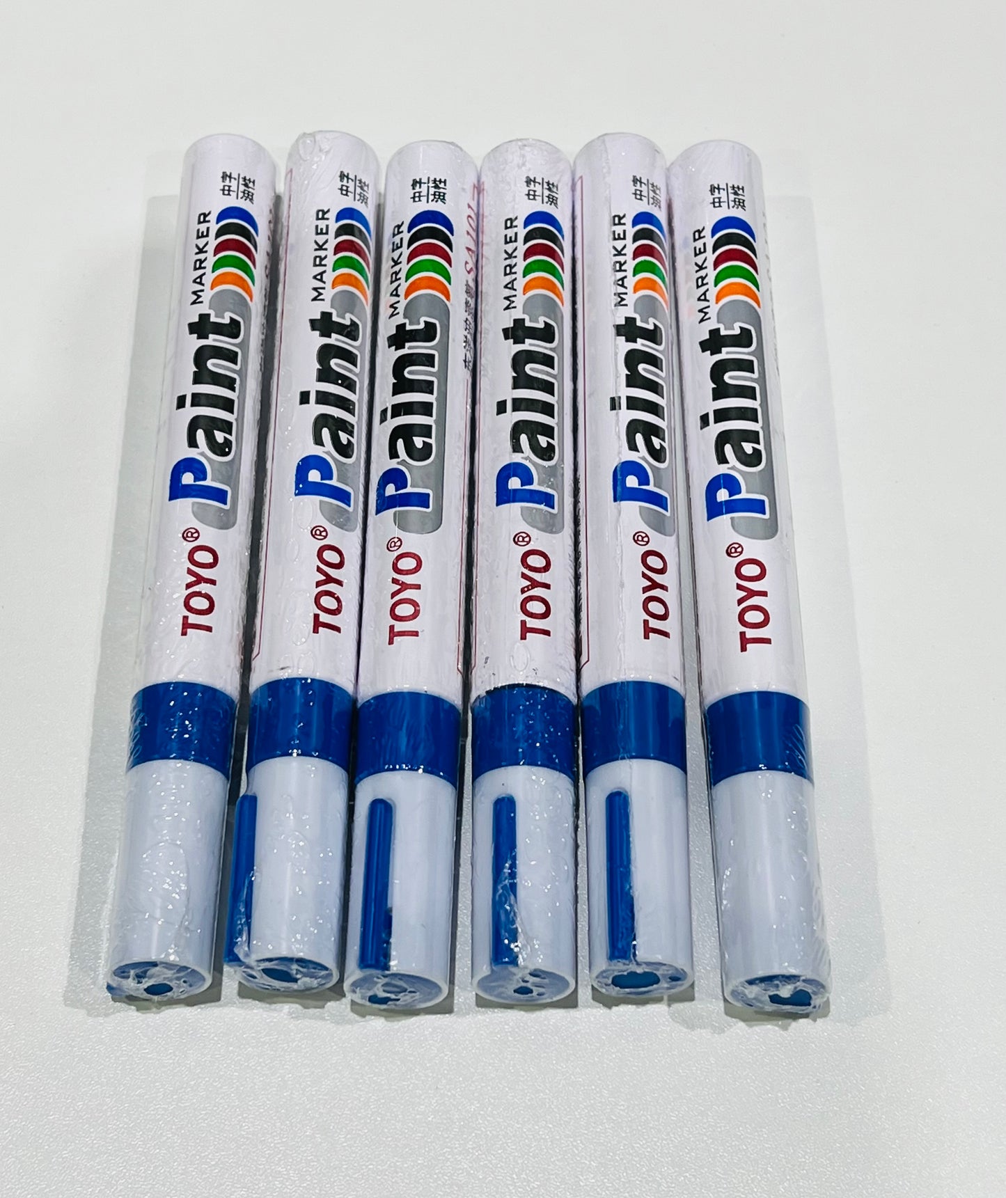 6-PACK BLUE Tire Lettering Paint Marker Pen, Waterproof Permanent Automotive Paint Tires 6BLUE