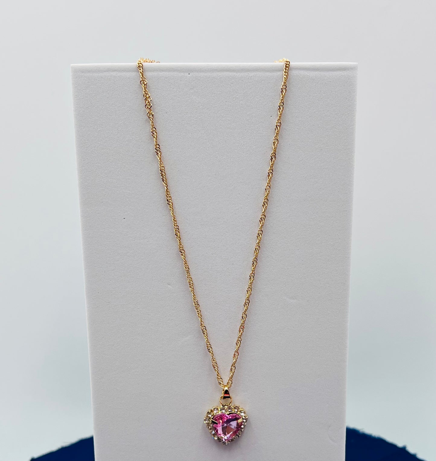 Crystal Love Heart Necklace for Women 14K Gold Plated with Birthstone Charm Pendant Necklace,