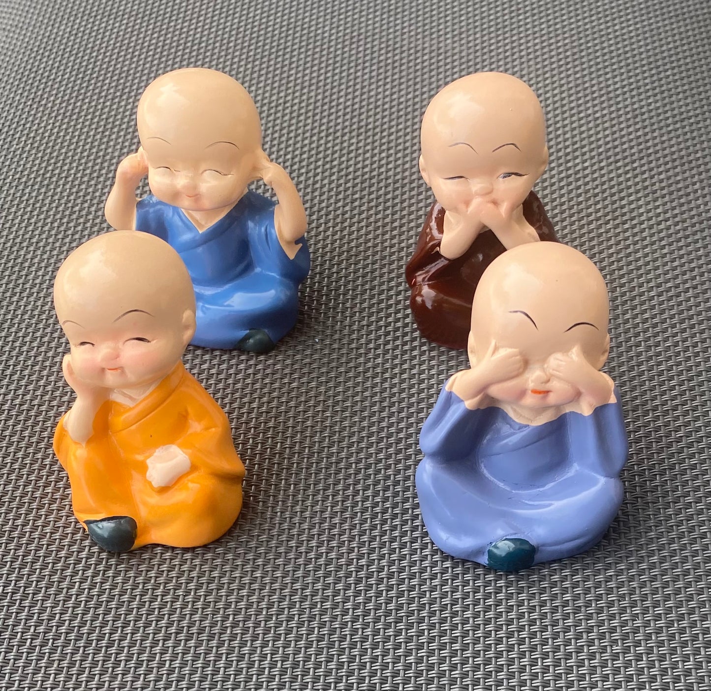 CUTIE Set of 4 Buddha Monk Statues Miniature Figurines