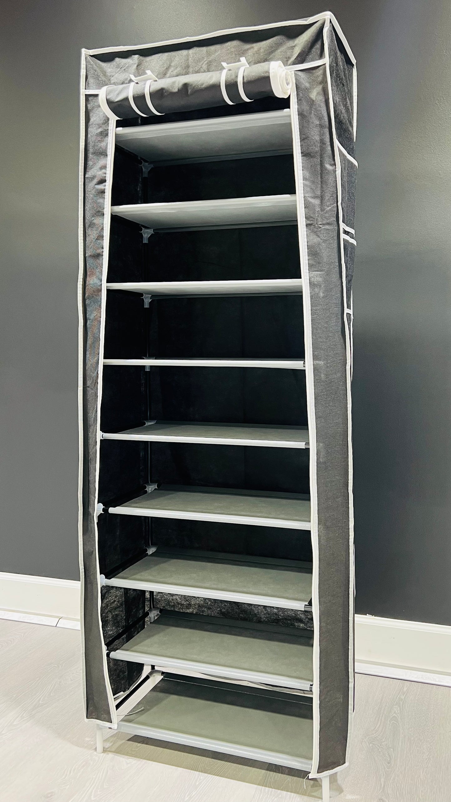 New 9 Tier Shoe Rack Shelf Standing Closet Cabinet Storage with Cover Black