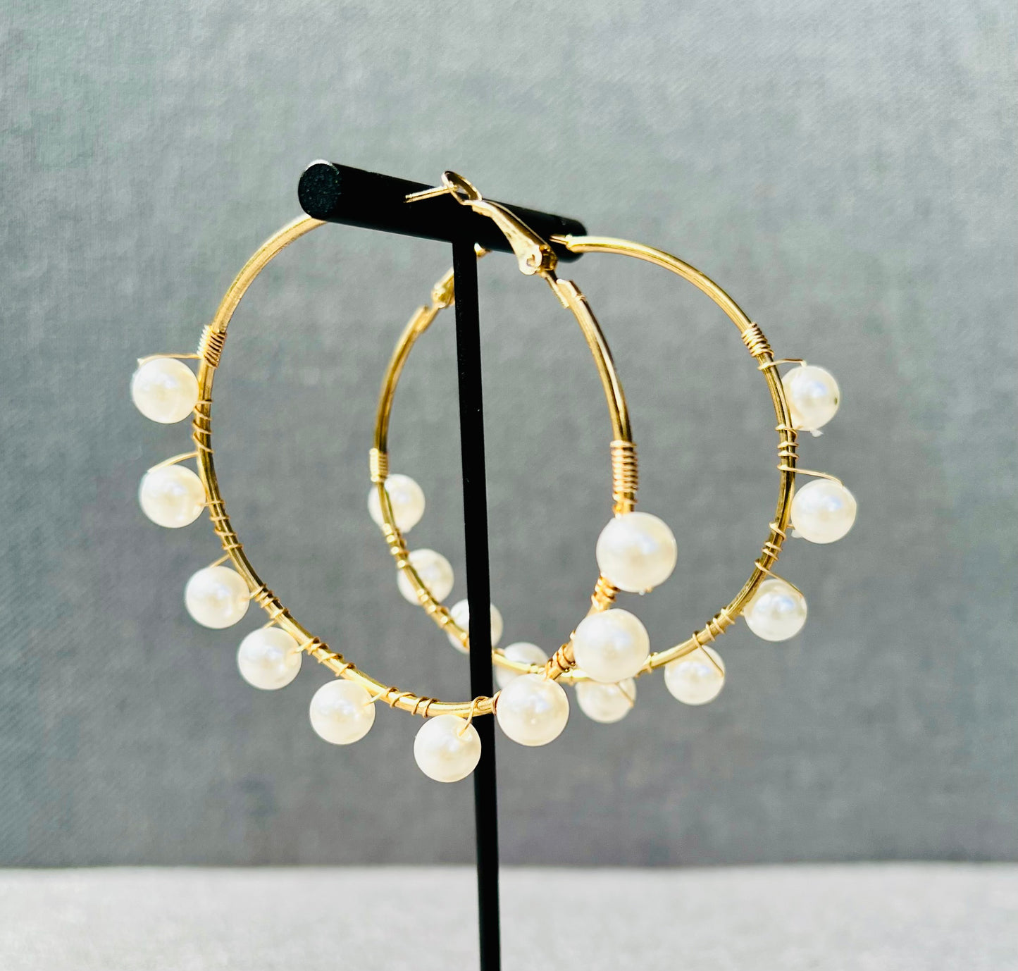 Simple 9 Beads Wrap Earrings – Vintage Alloy