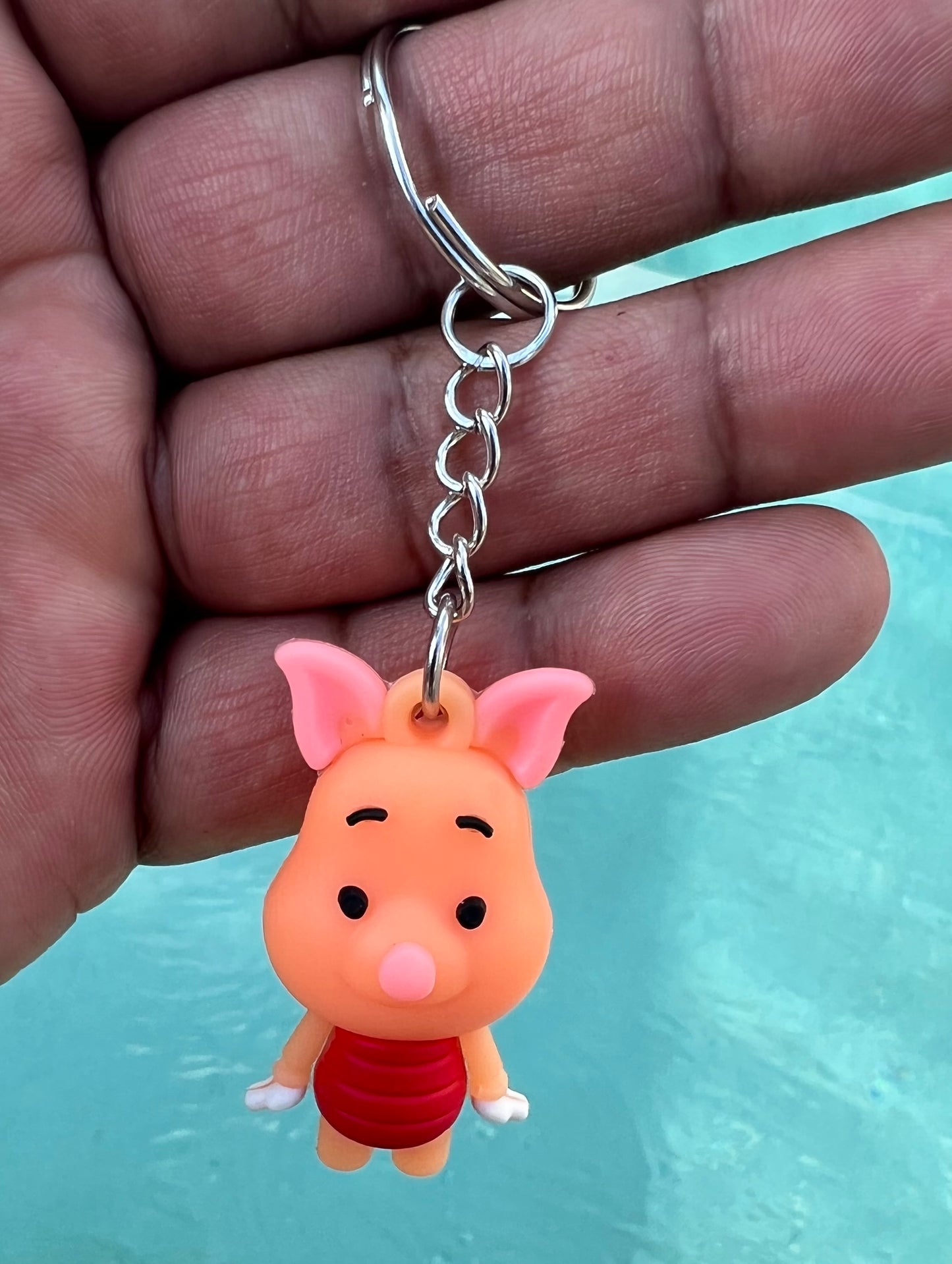 Piglet Pvc Metal Plating Bag Pendant Keychain