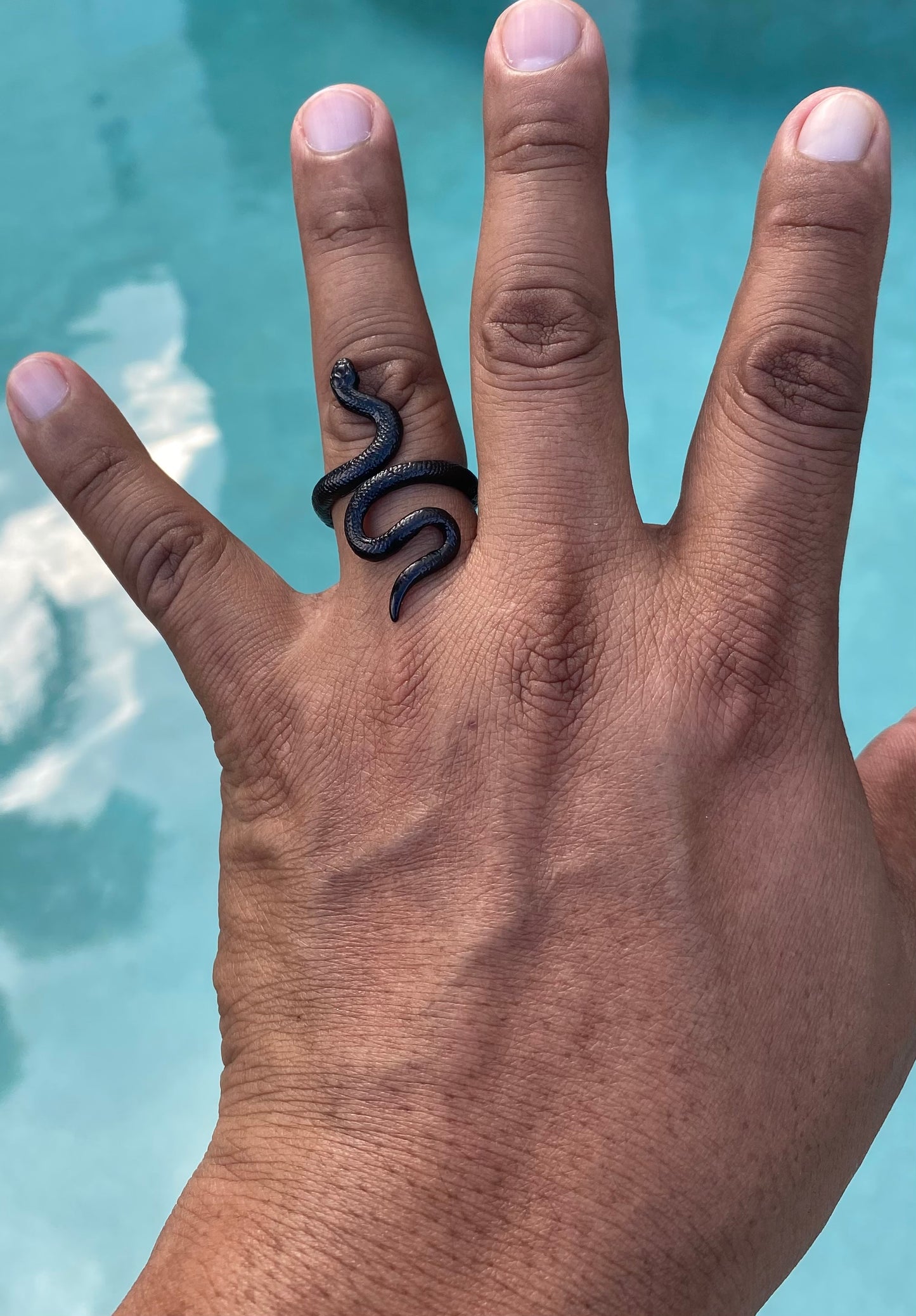 Retro Snake Ring Adjustable for Men & Women – Black Plated Animal Design, Unisex Alloy Jewelry